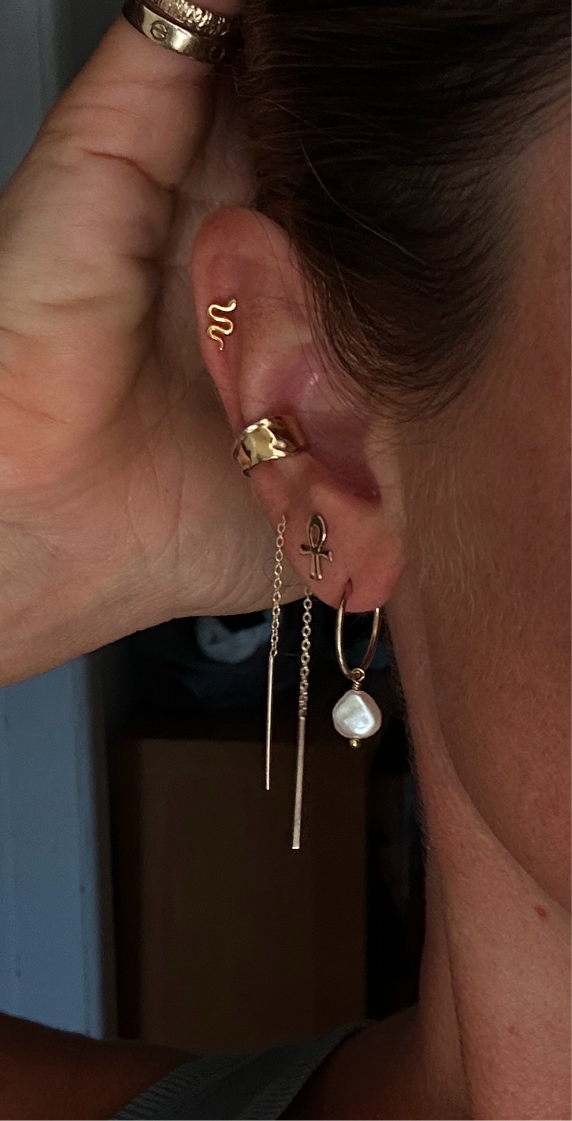 Large Pearl Hoops