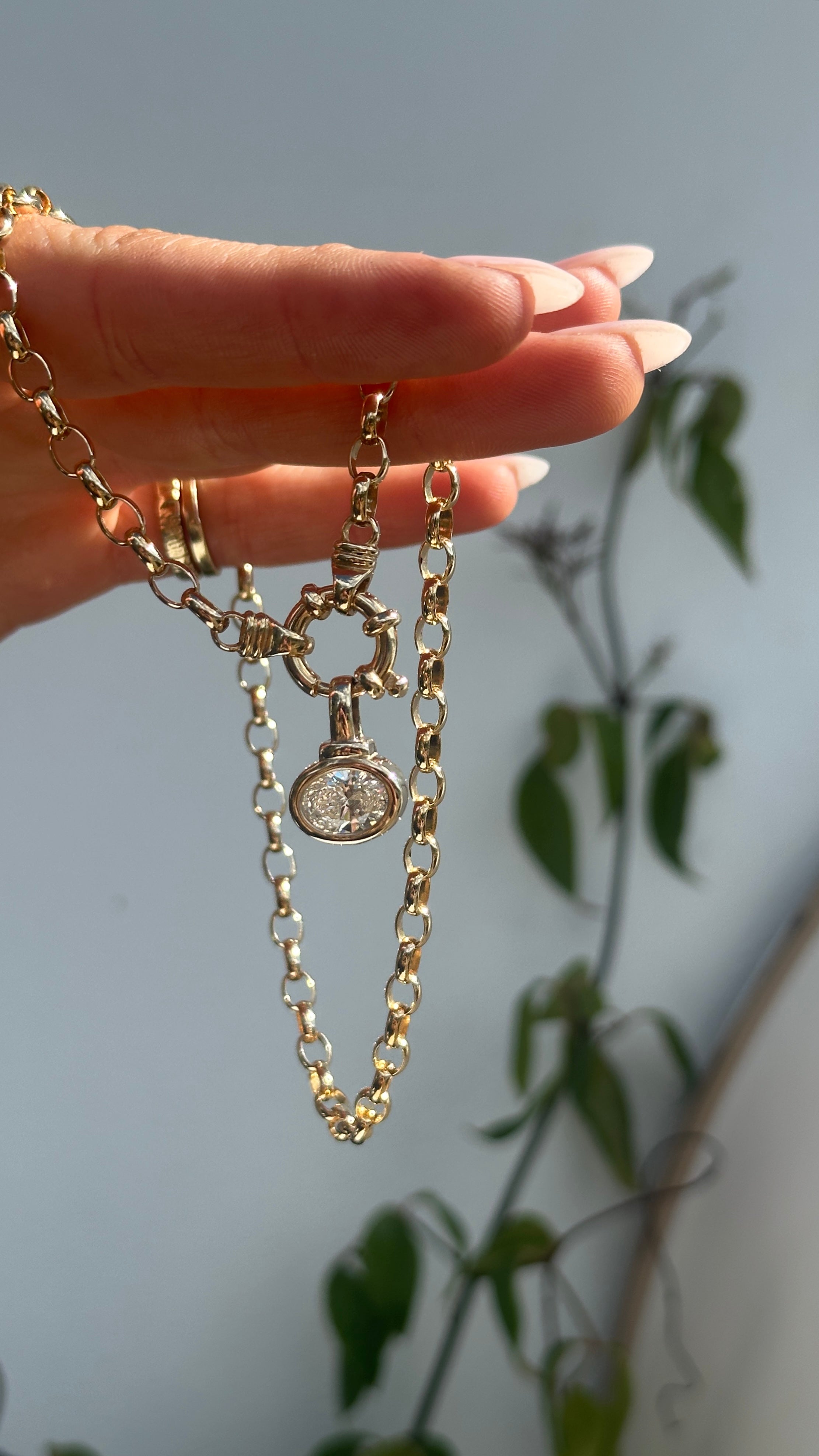 Diamond Pendant Heirloom Belcher Necklace