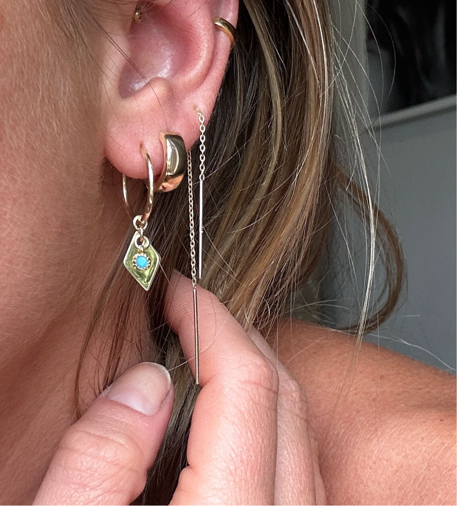 The Turquoise Gold Hoops