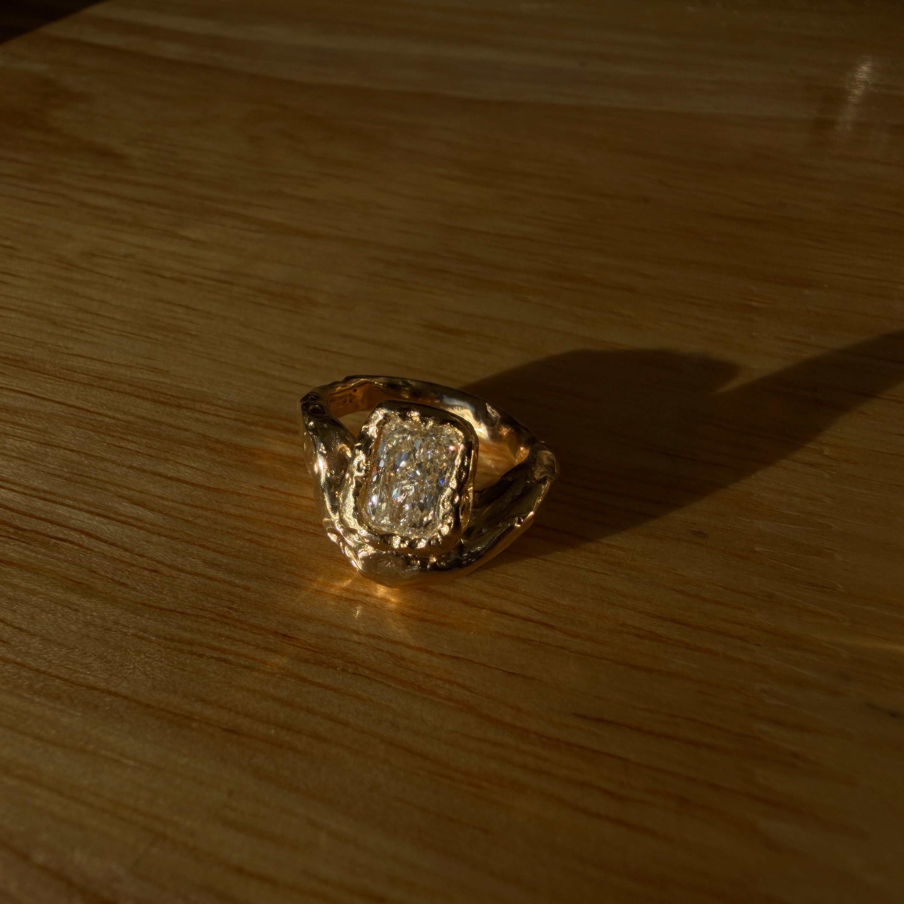 Crushed Ice Radiant Diamond Ring
