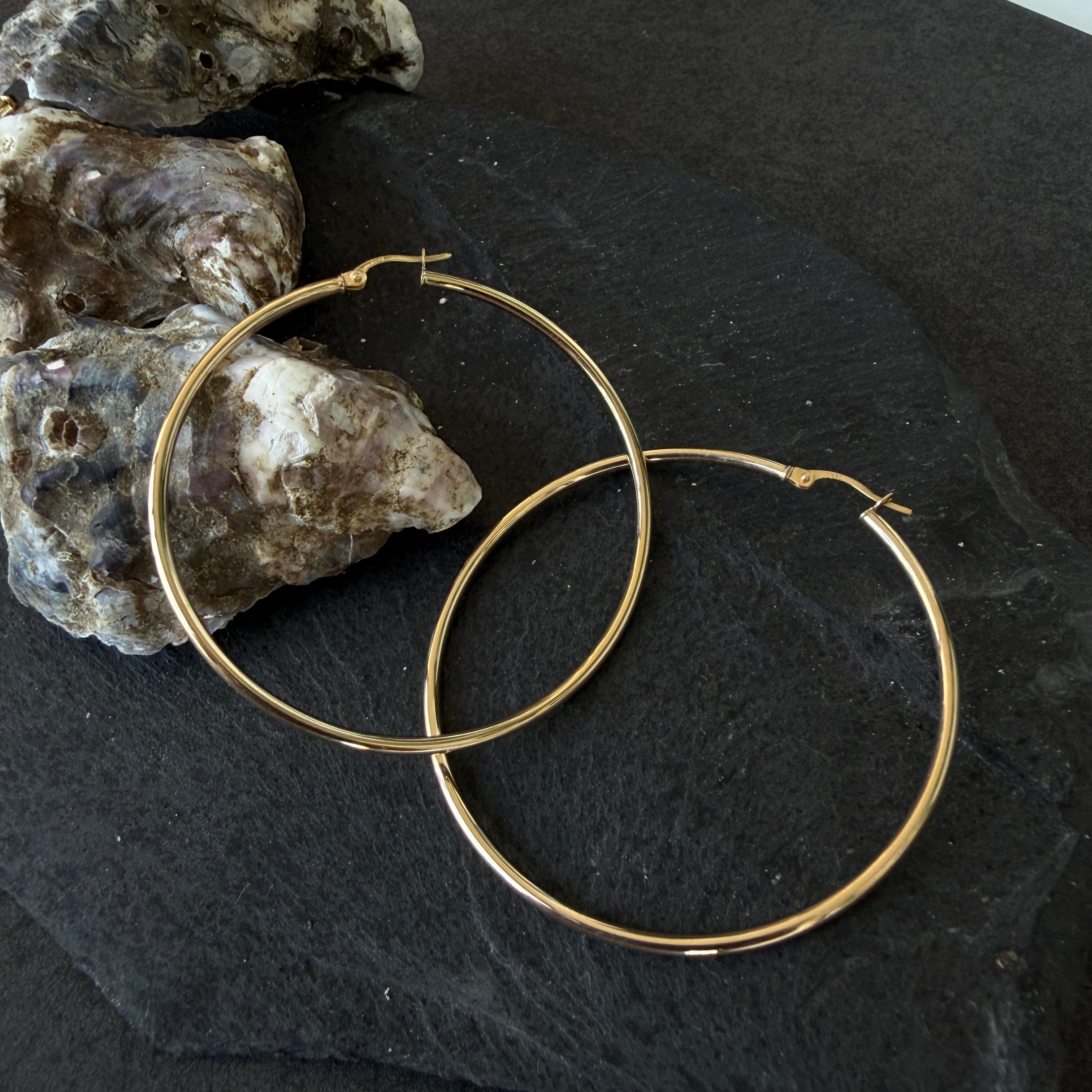 50mm Thin Gold Hoops