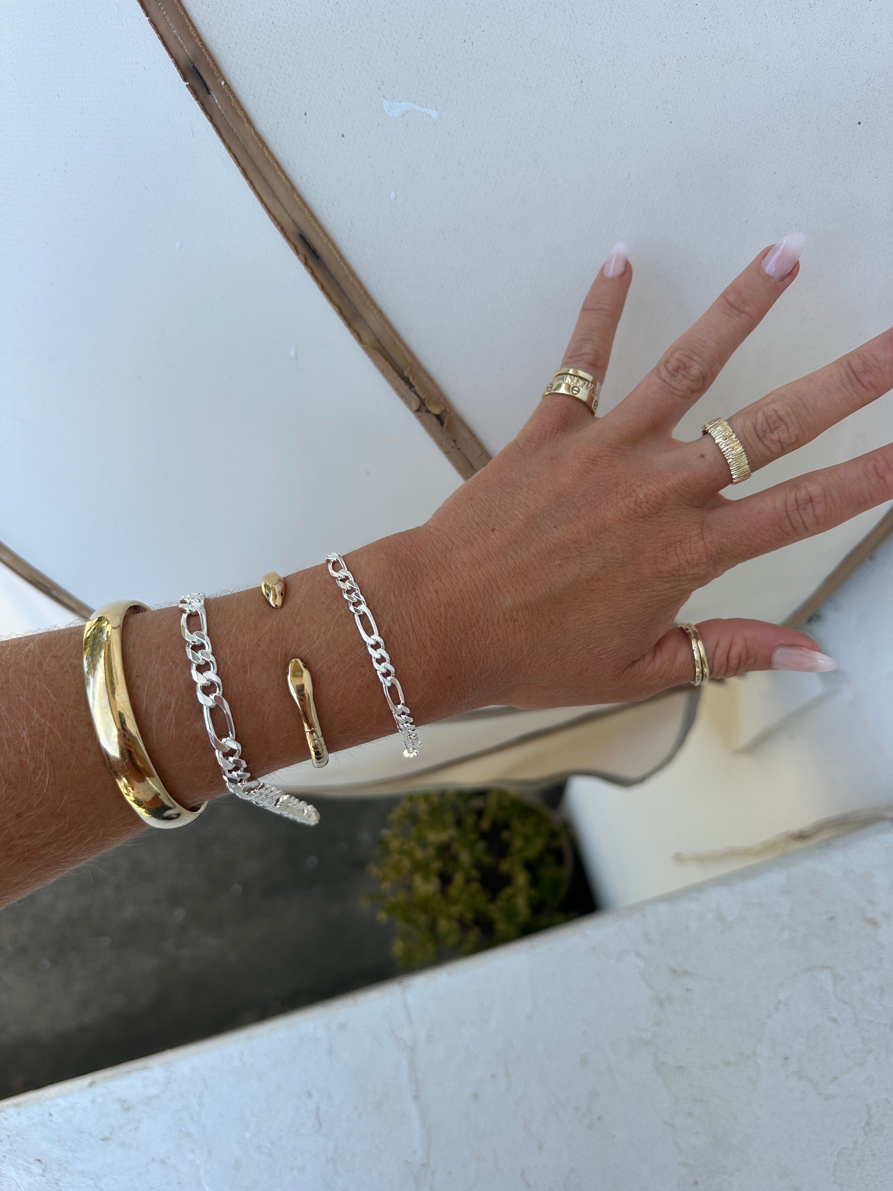 Mens Figaro Bracelet Silver