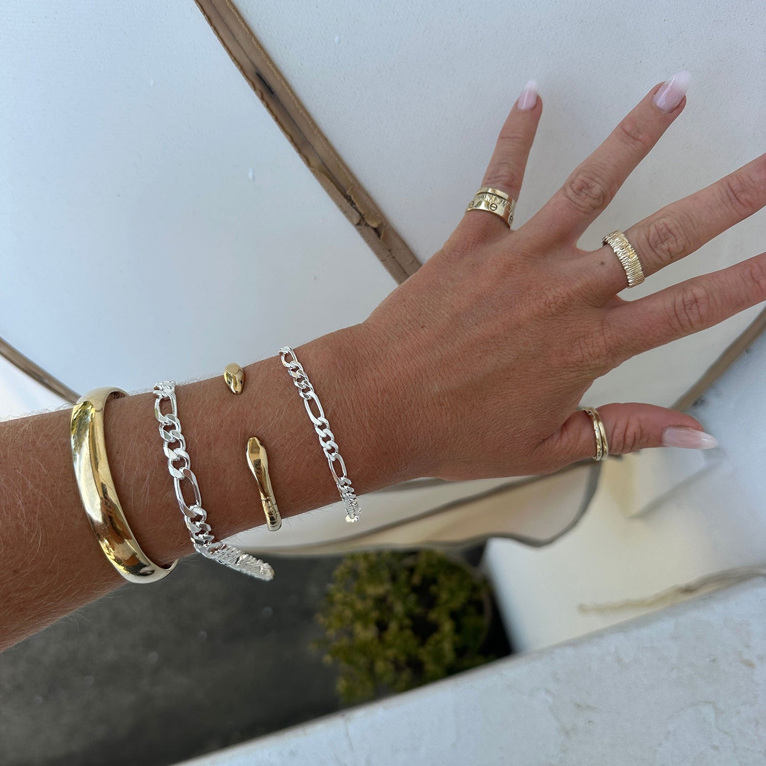 Mens Figaro Bracelet Silver