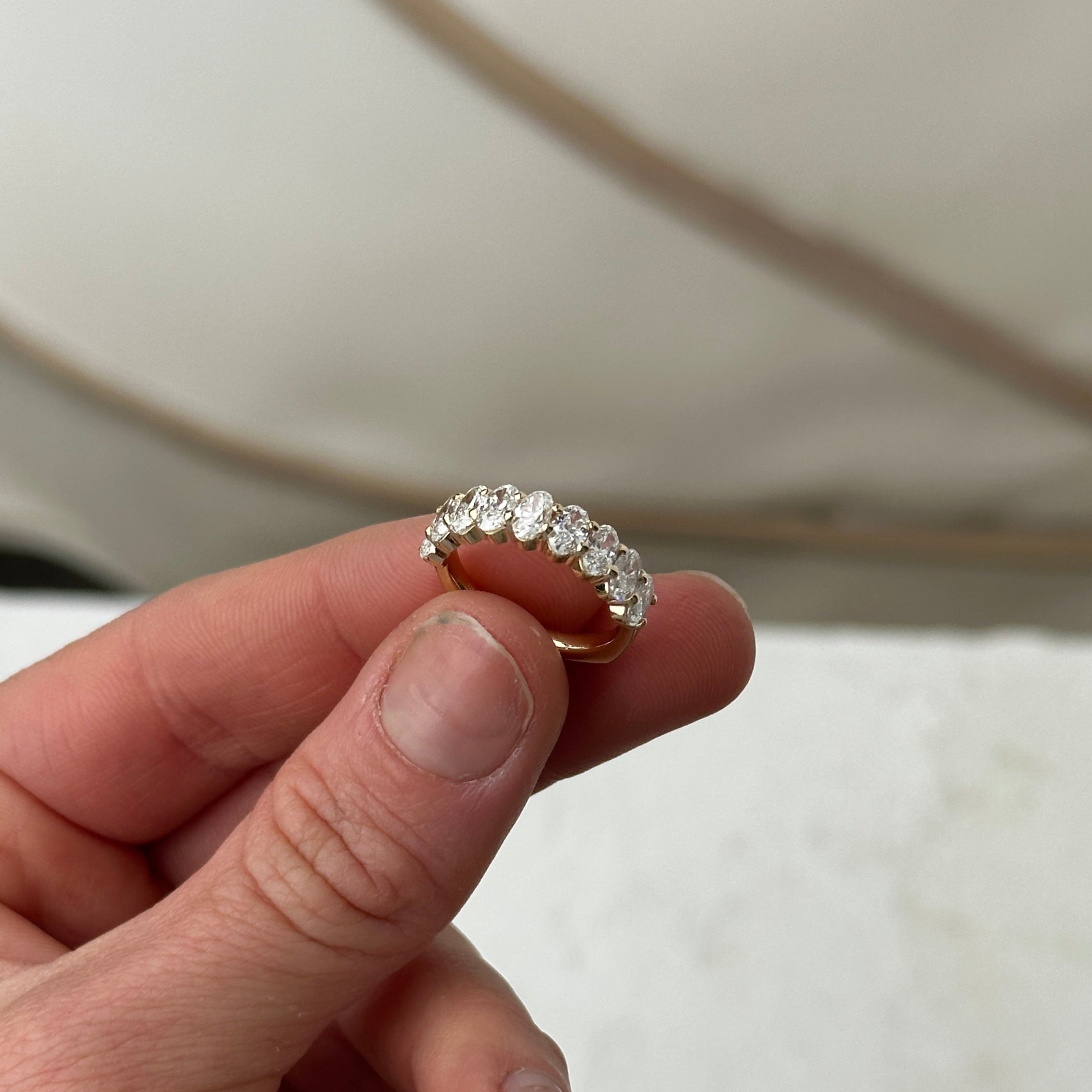 Oval Diamond Half-Eternity Band