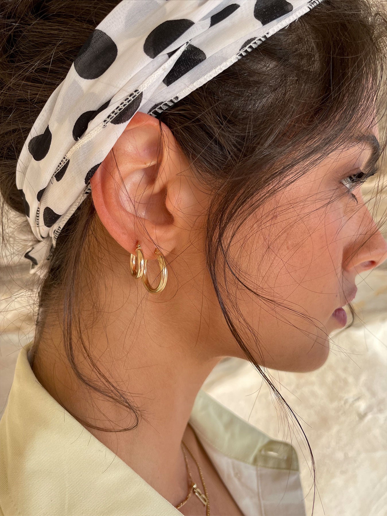 Solid Gold Twist Hoop Earrings