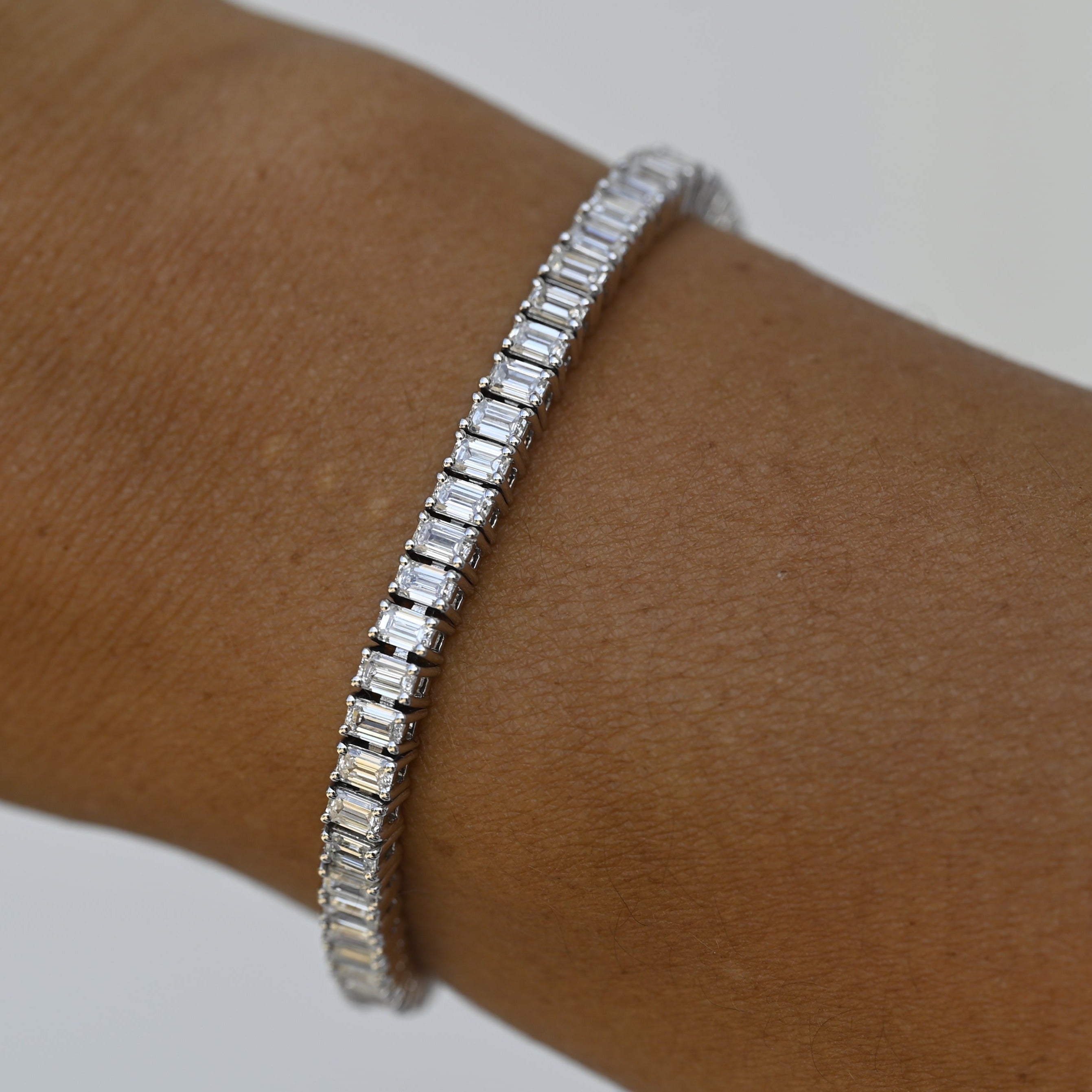 7.77ct Emerald Cut Diamond Tennis Bracelet