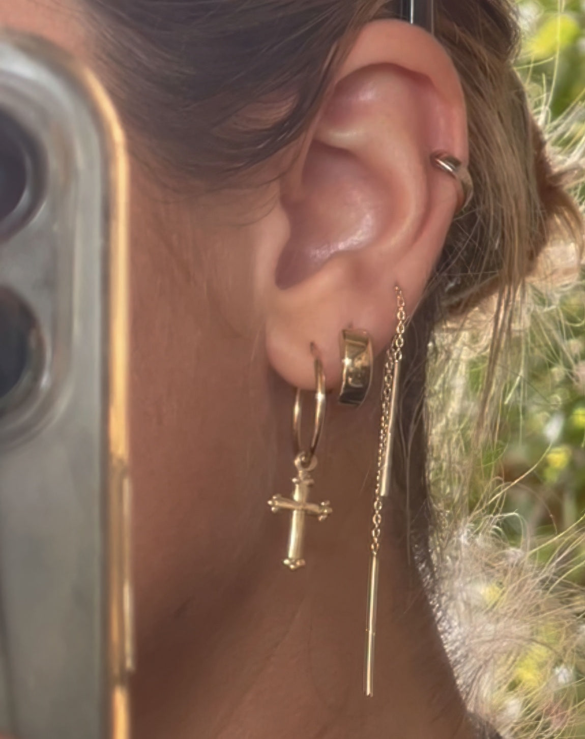 Fancy cross Hoops