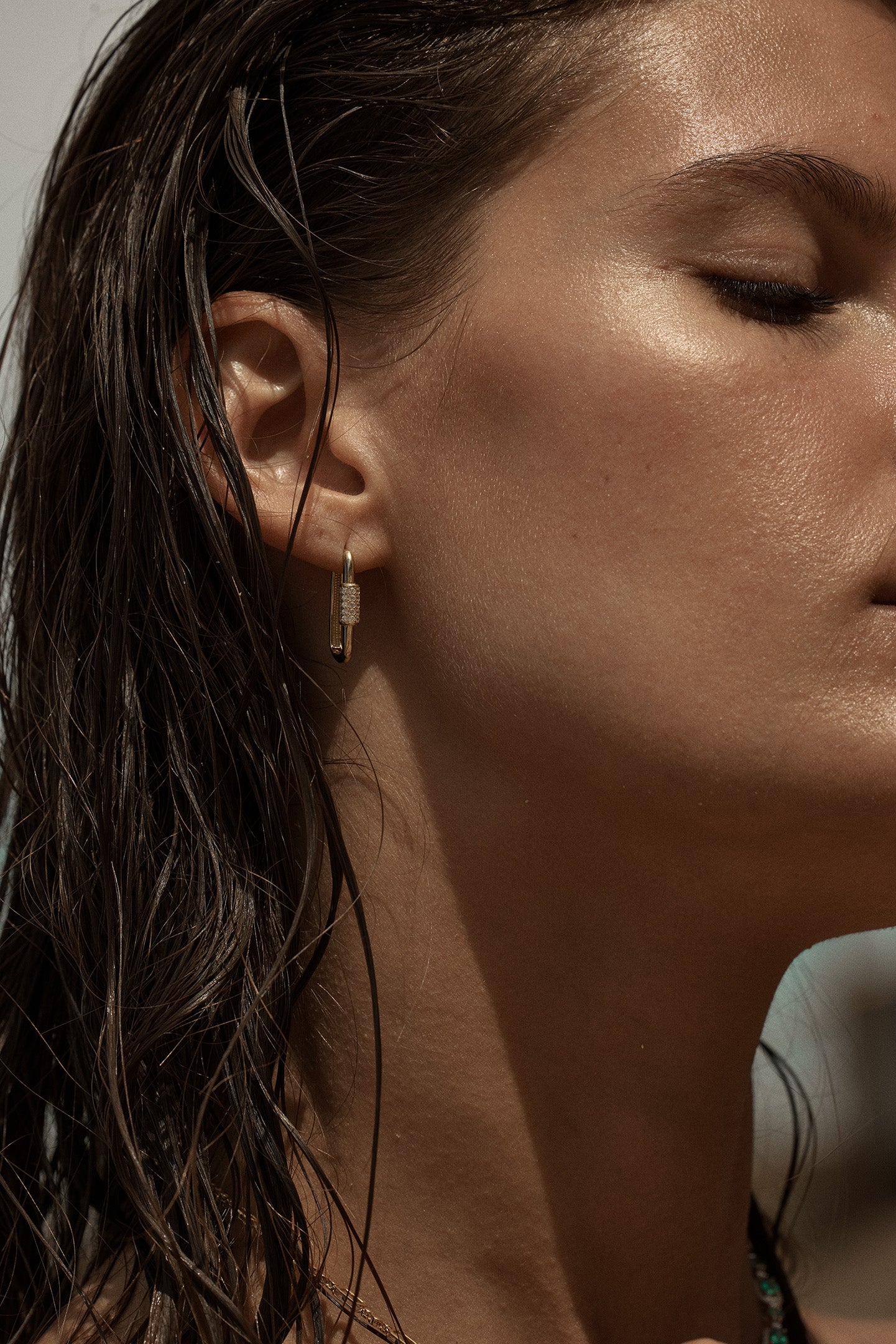 Fancy Paperclip Huggies in 9ct Solid Gold