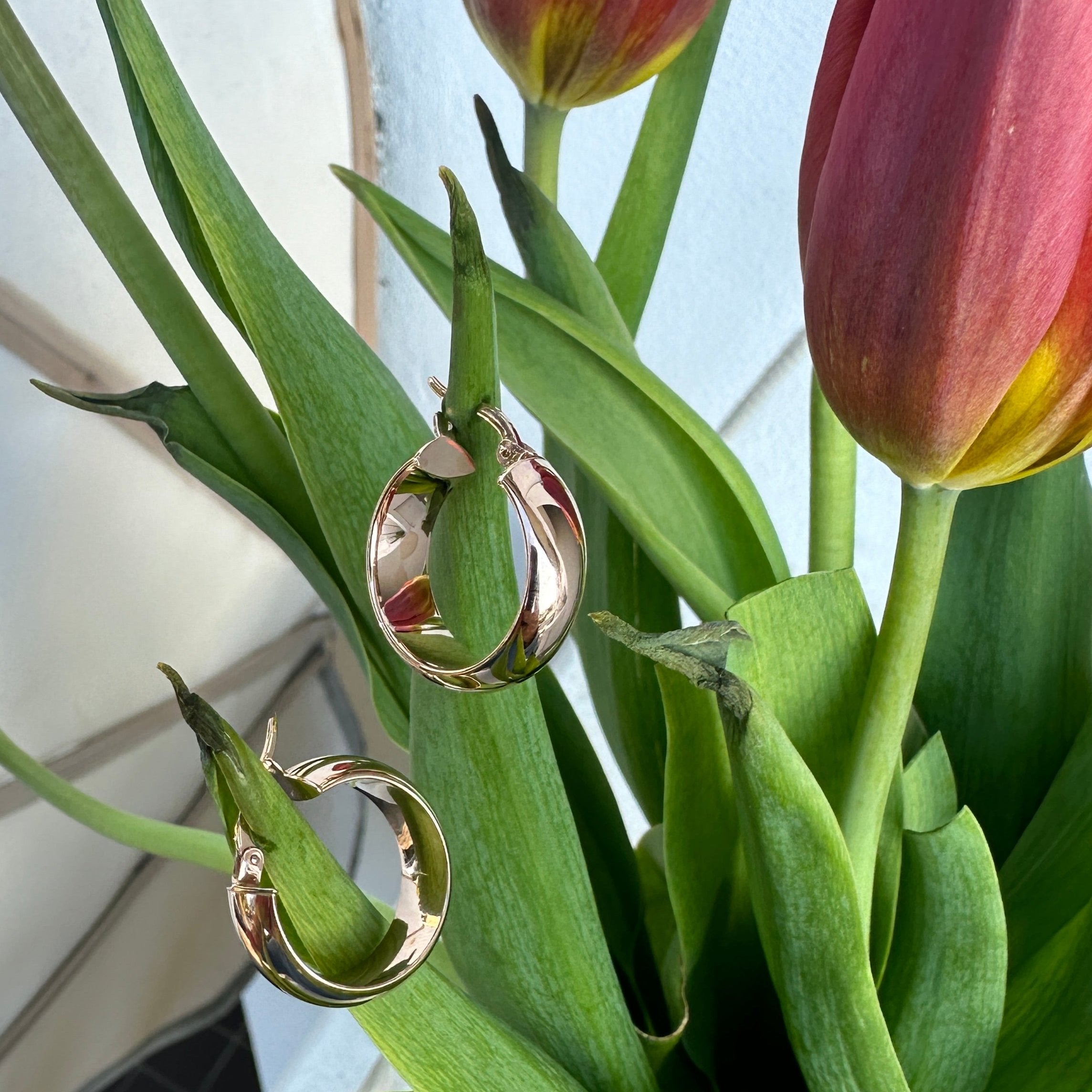Chunky 9ct Rose Gold Hoops