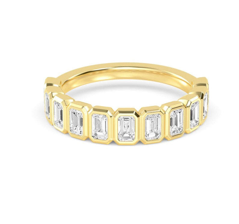 Emerald-Cut Diamond Half-Eternity Band