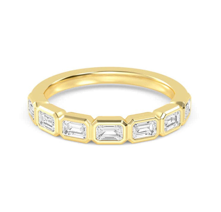 Emerald Diamond Half- Eternity Band