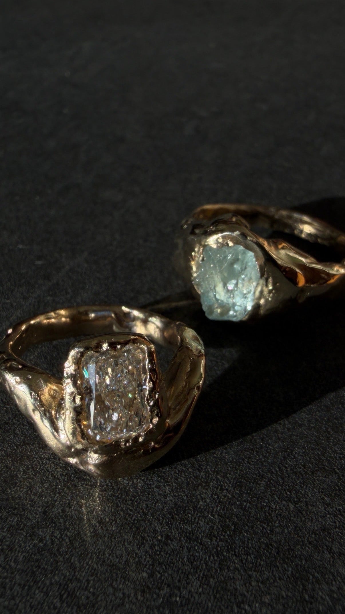 Crushed Ice Radiant Diamond Ring