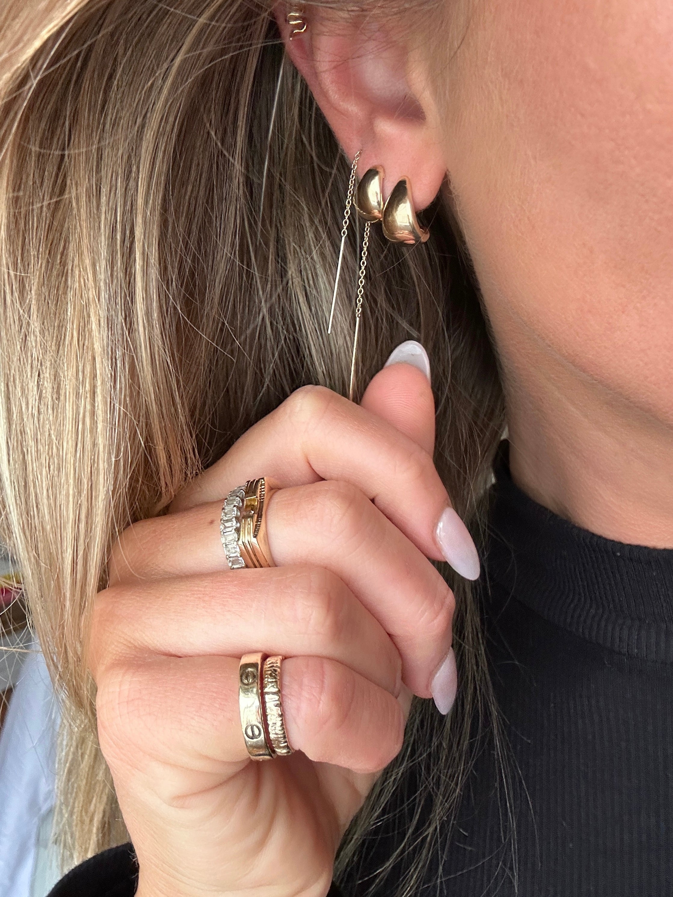 Double Thread earring - Gold
