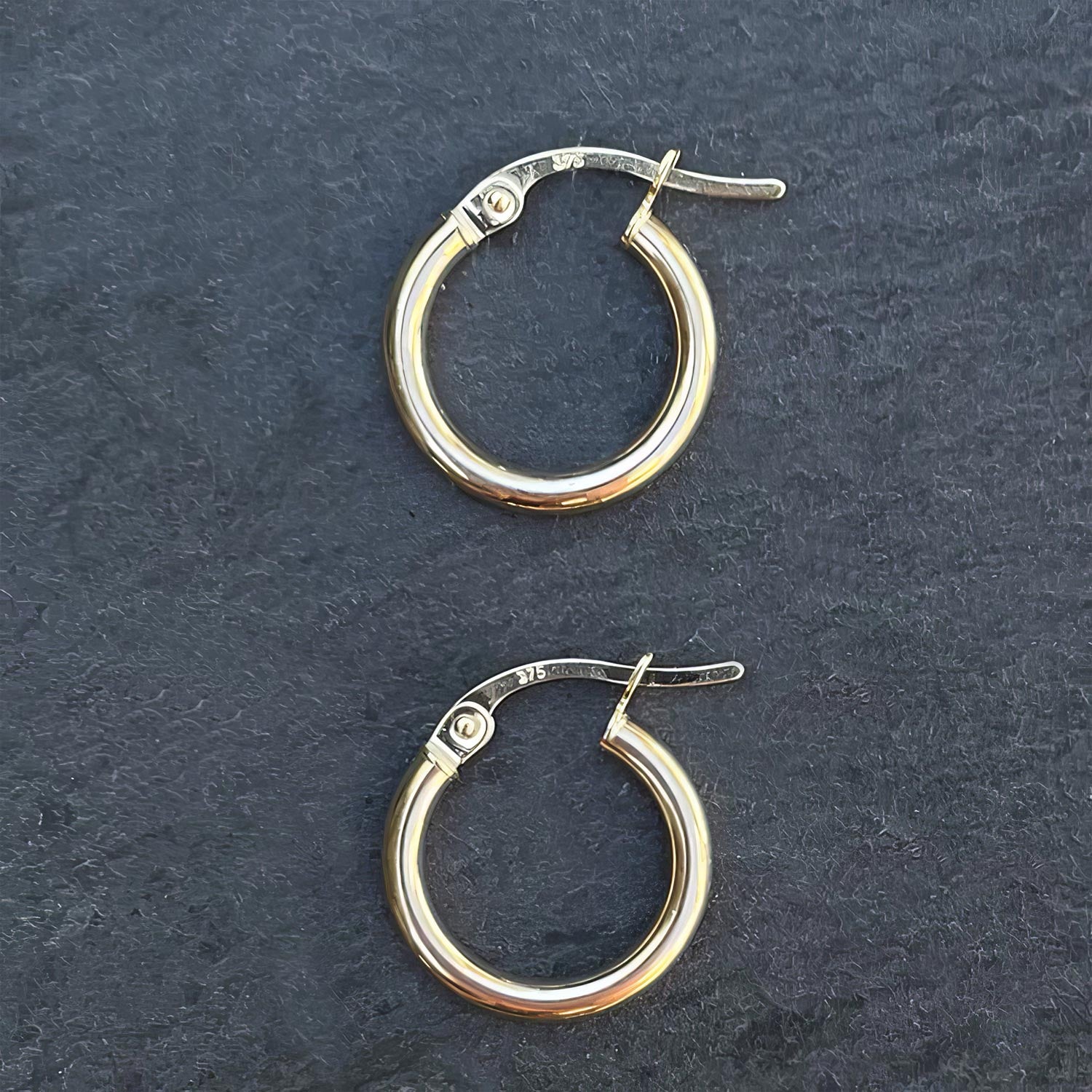 Solid Gold Hoops Thin - 10mm