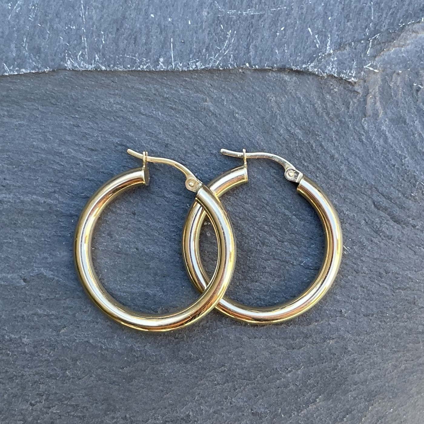 Solid Gold Hoops Thick - 15mm