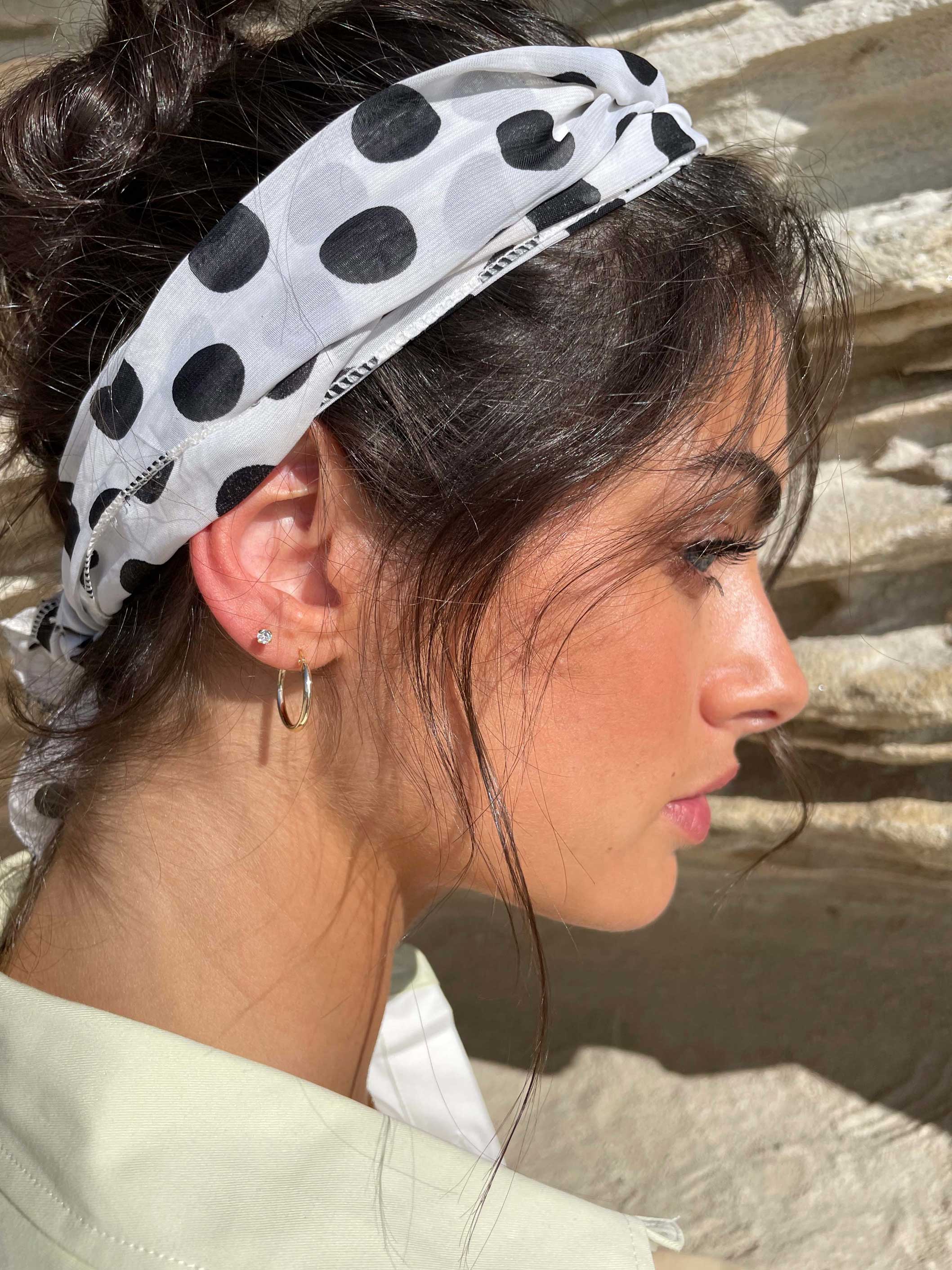 Solid Gold Hoops Thin - 15mm