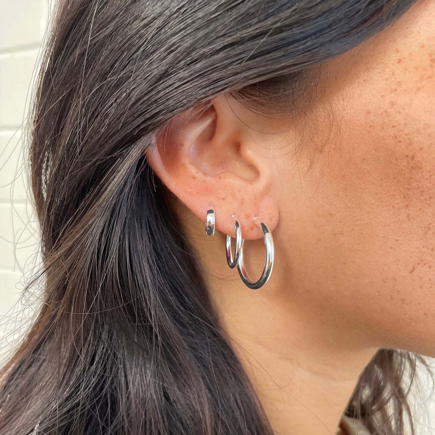 Silver 20mm Thick Hoops