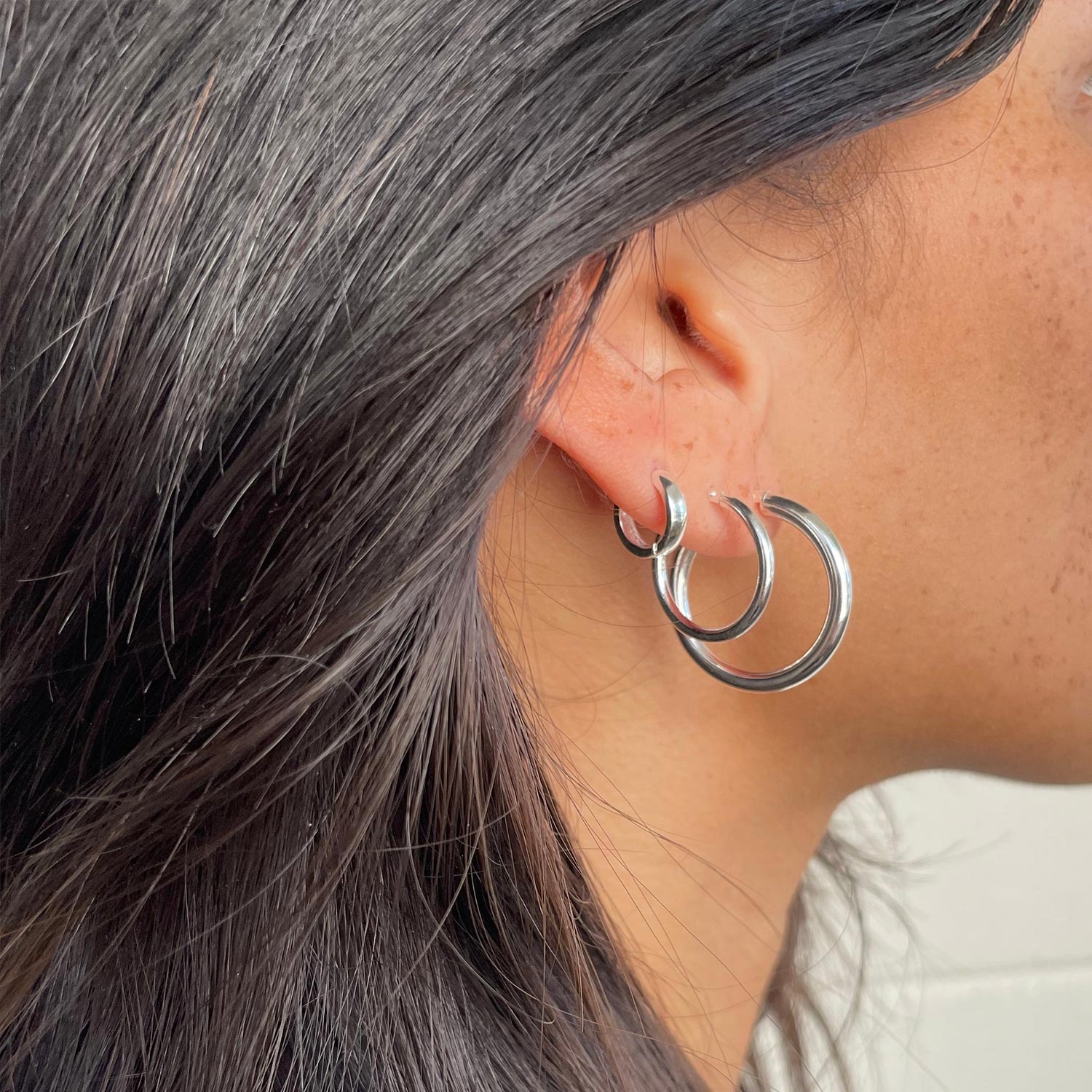 Silver 20mm Thick Hoops
