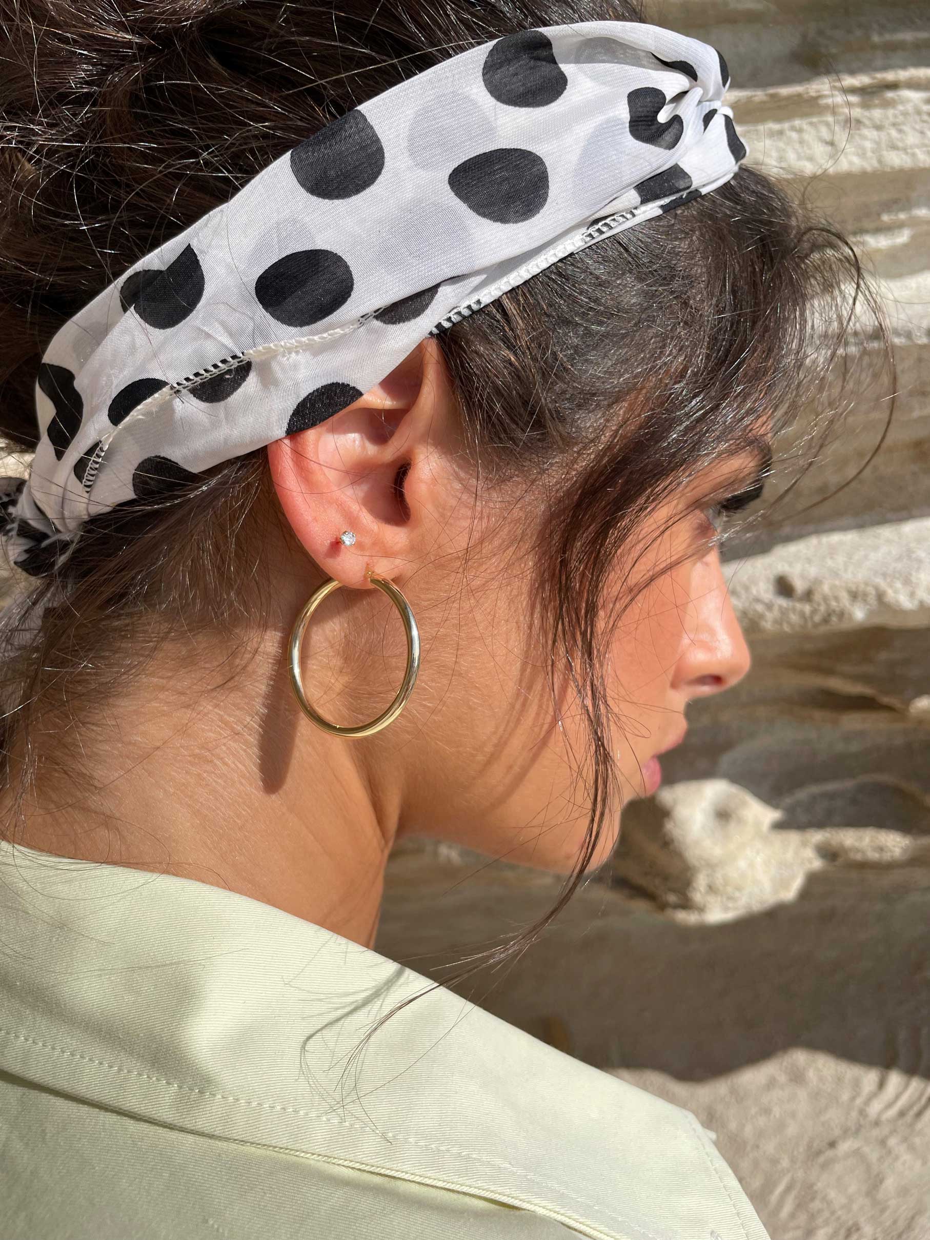Solid Gold Hoops Thick - 30mm