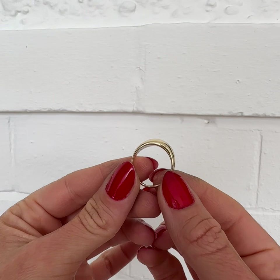 Curved Dome Shaped Ring in Gold