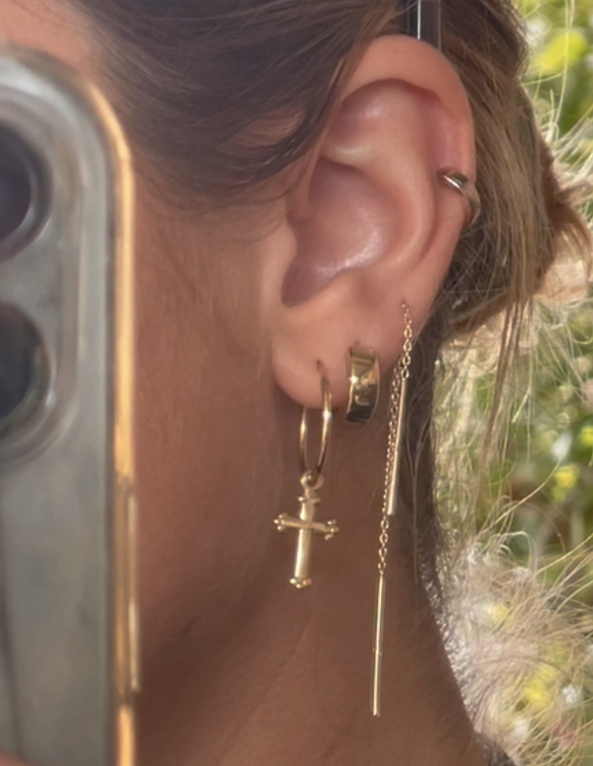 9ct-Gold-Thread-Earring-Solid-Gold-Huggie