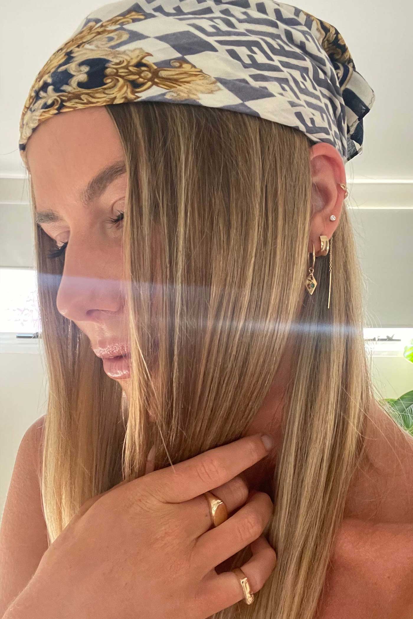 Dimaond Chain link huggie hoops earrings