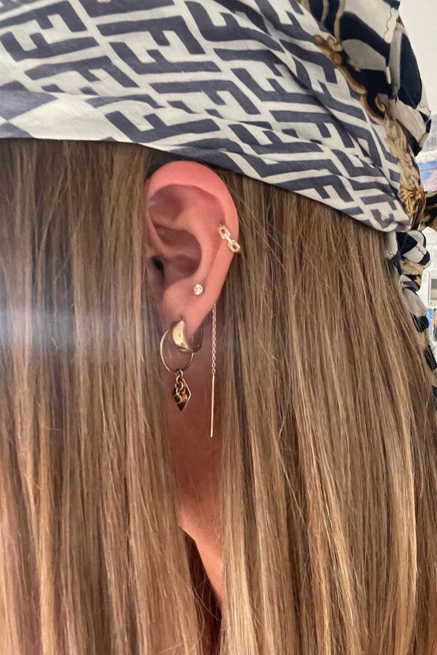 Diamond Pavé Helix Huggies