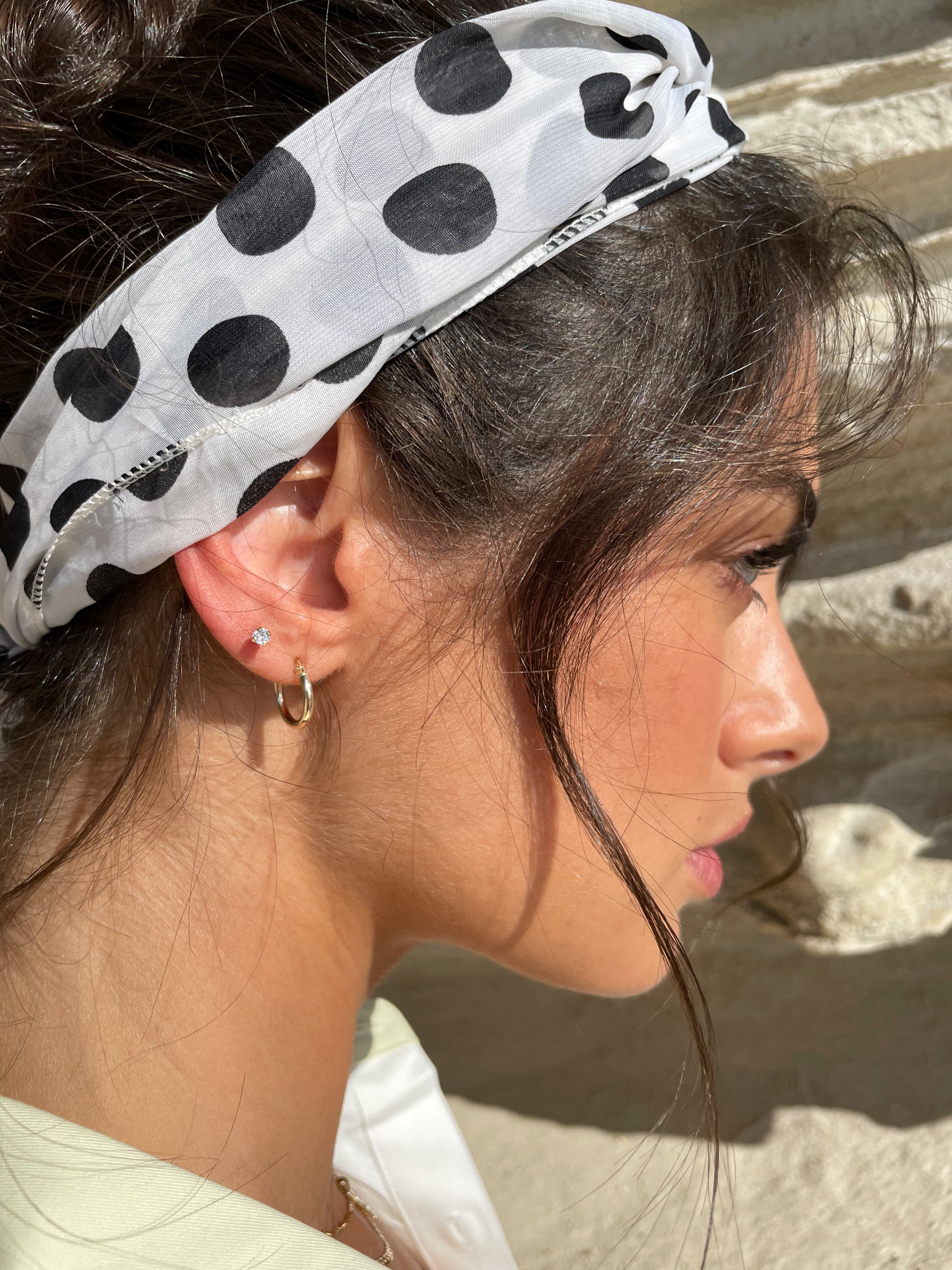 Solid Gold Hoops Thin - 10mm