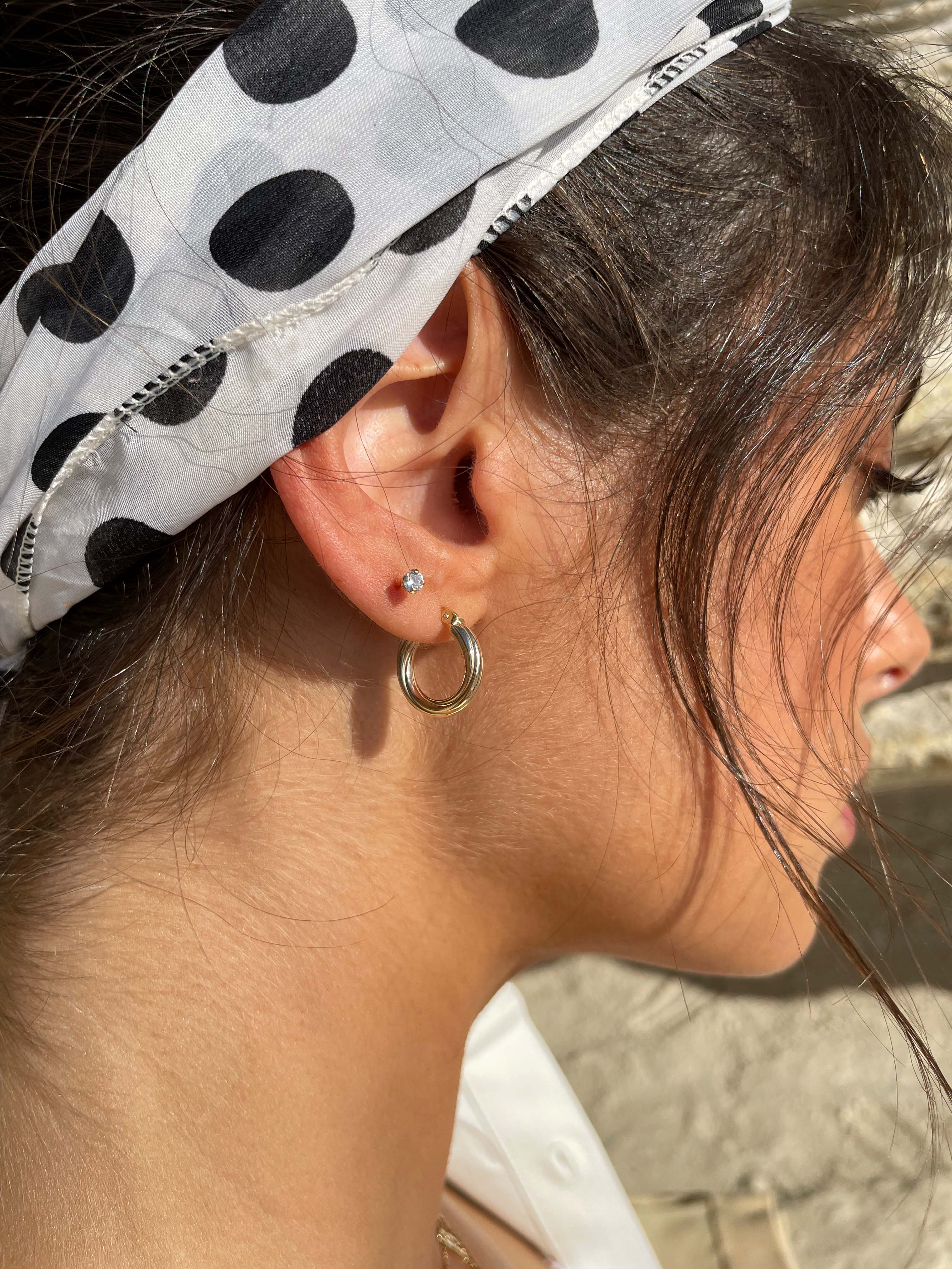 Solid Gold Twist Hoops - 10mm
