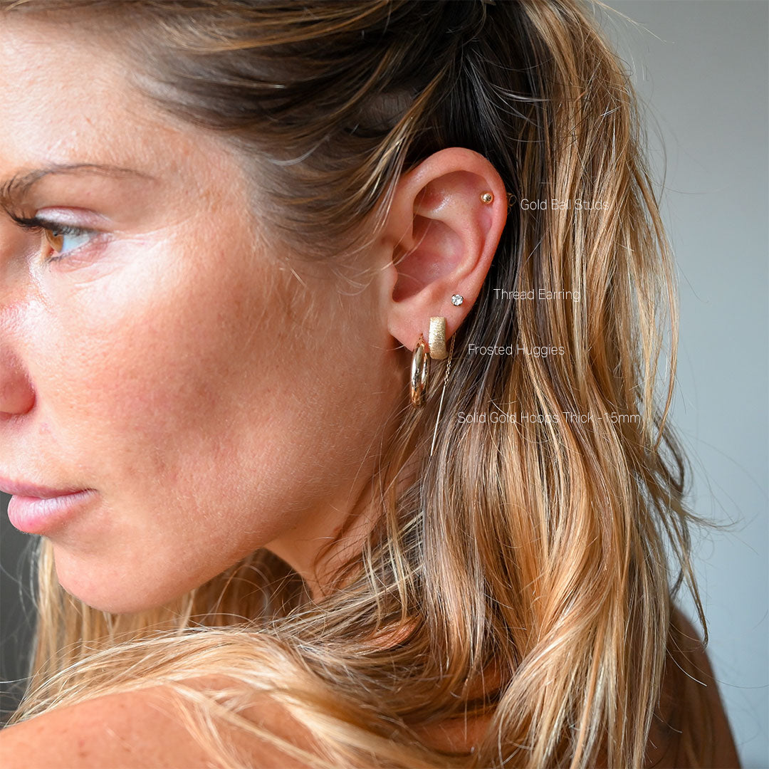 Frosted Gold Huggies