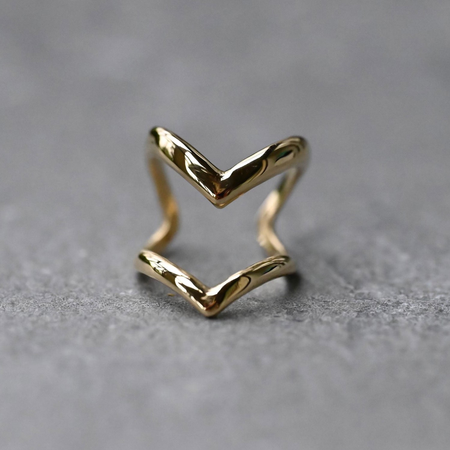 Solid Gold wraparound ring Open ring