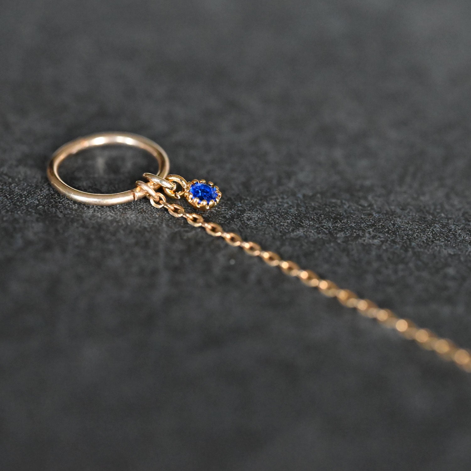 Blue-Sapphire-Gold-Chain-Hoop-Earrings