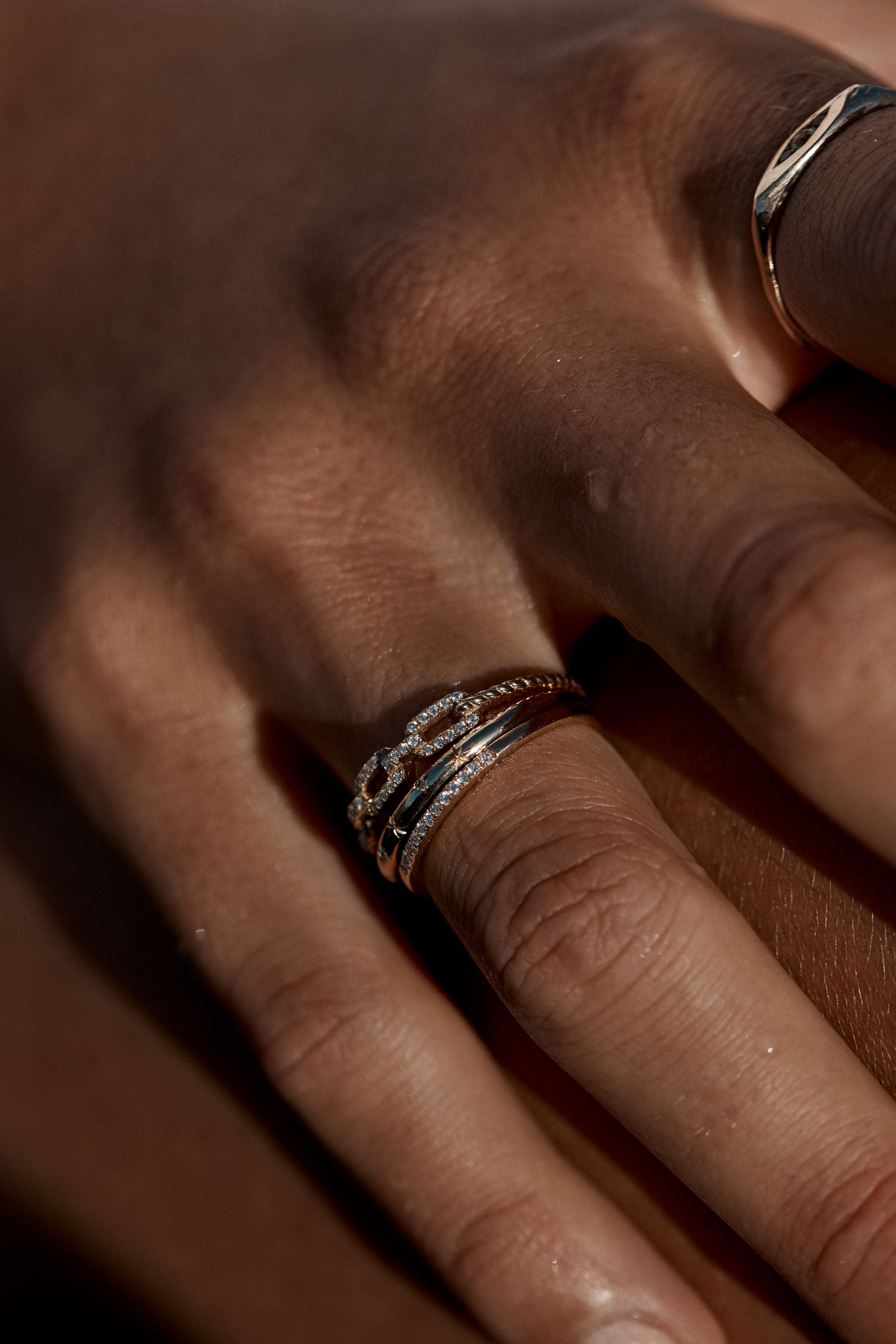 Diamond Pavé Links Ring