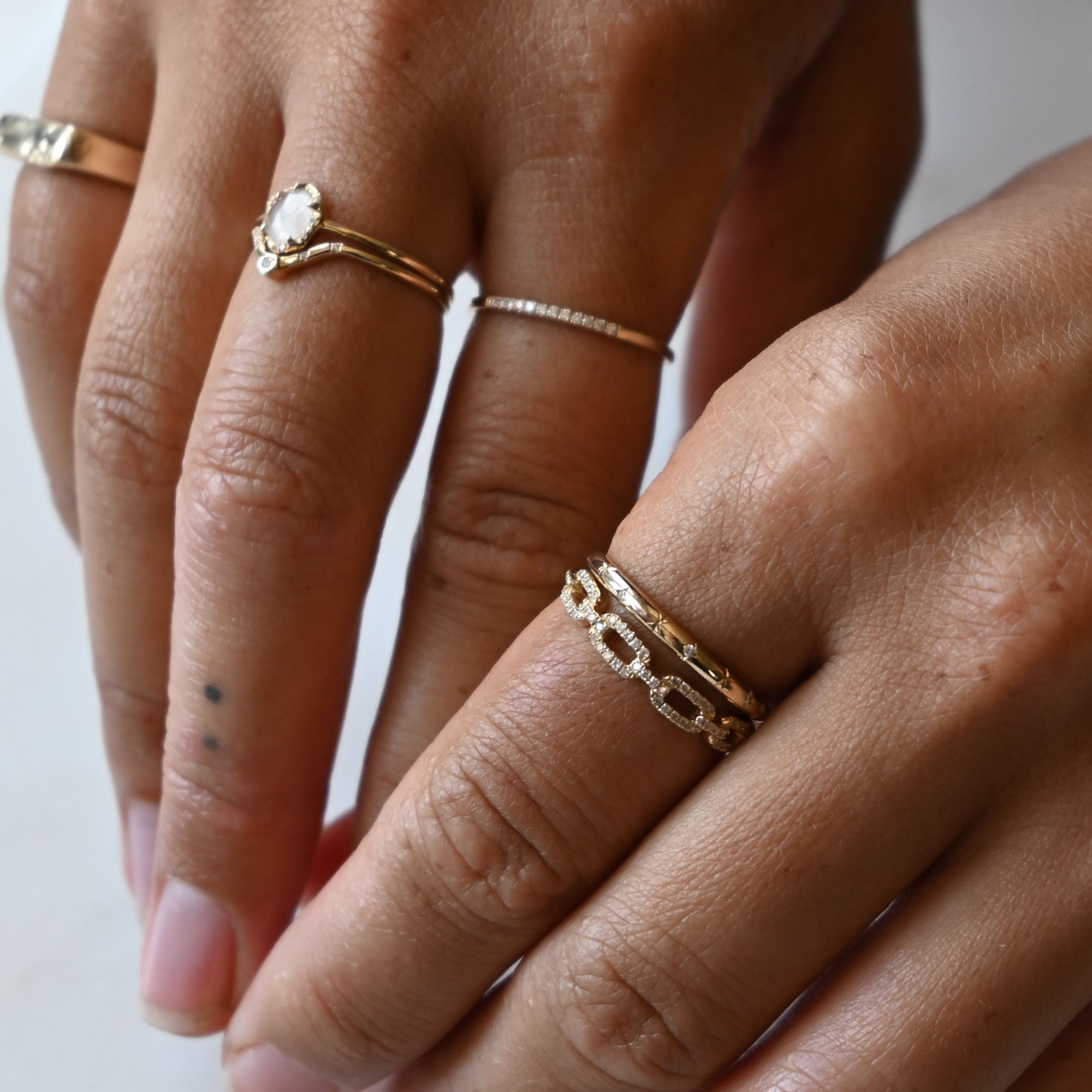 Diamond Pavé Links Ring