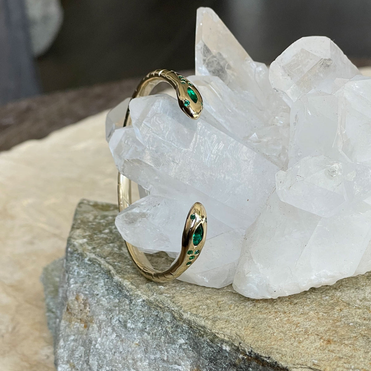 Emerald Snake Cuff