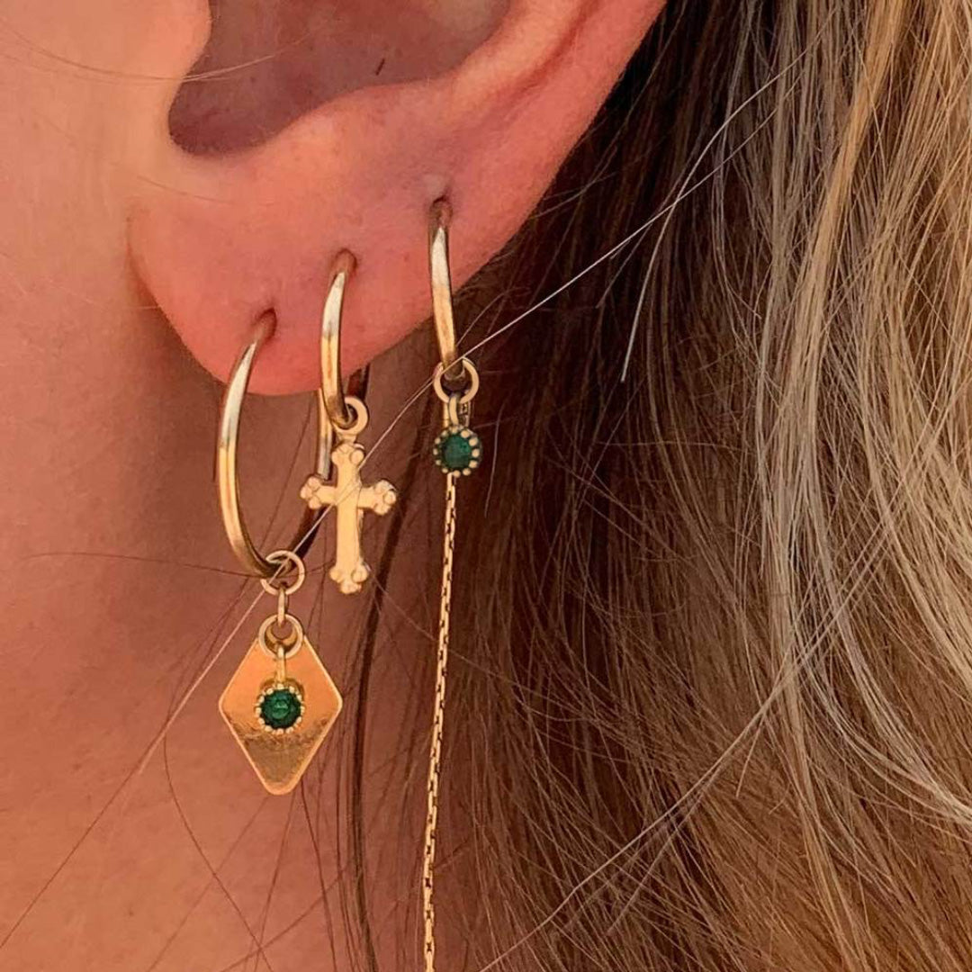 The Emerald & Chain Hoops