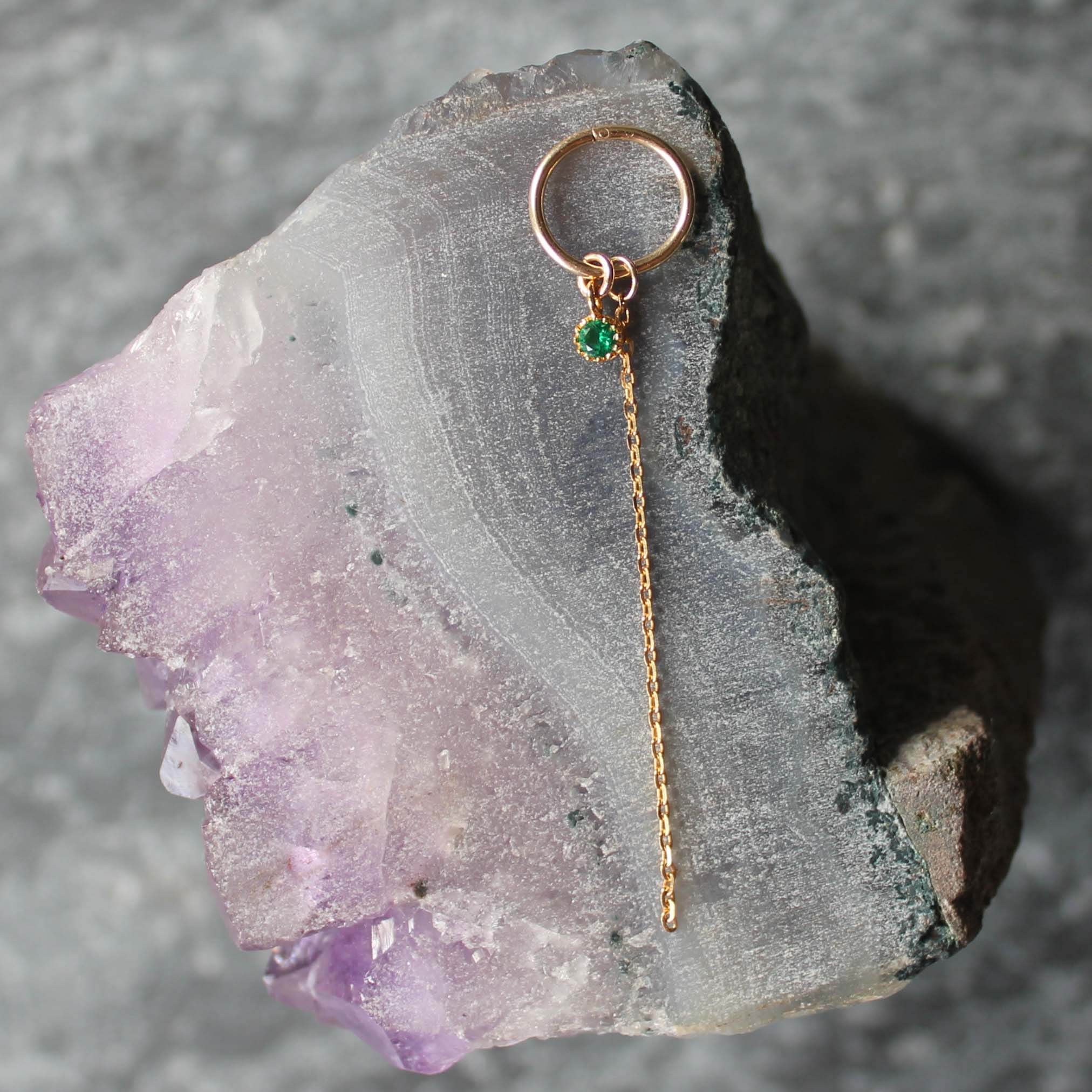 The Emerald & Chain Hoops