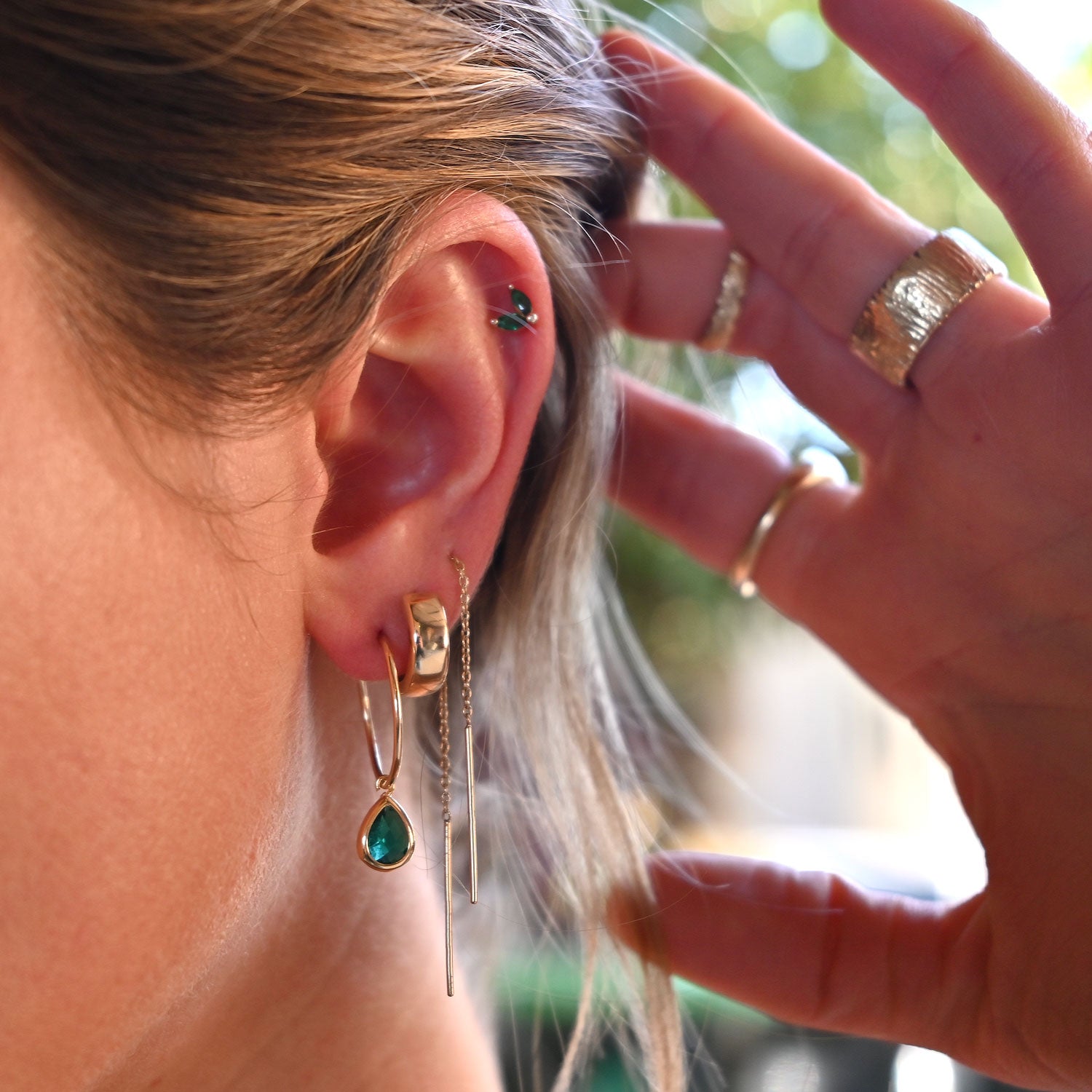 Double Thread earring - Gold