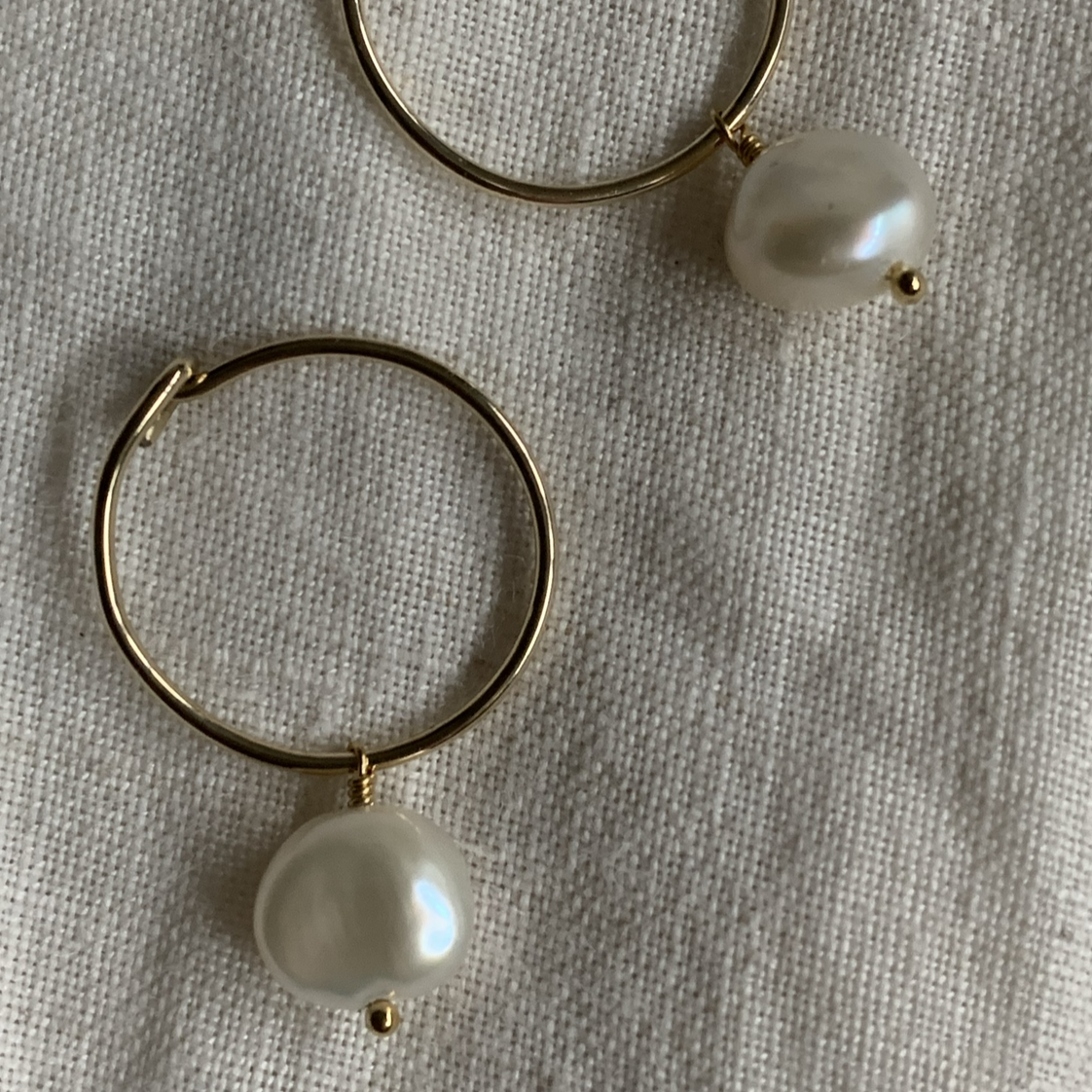 Large Pearl Hoops