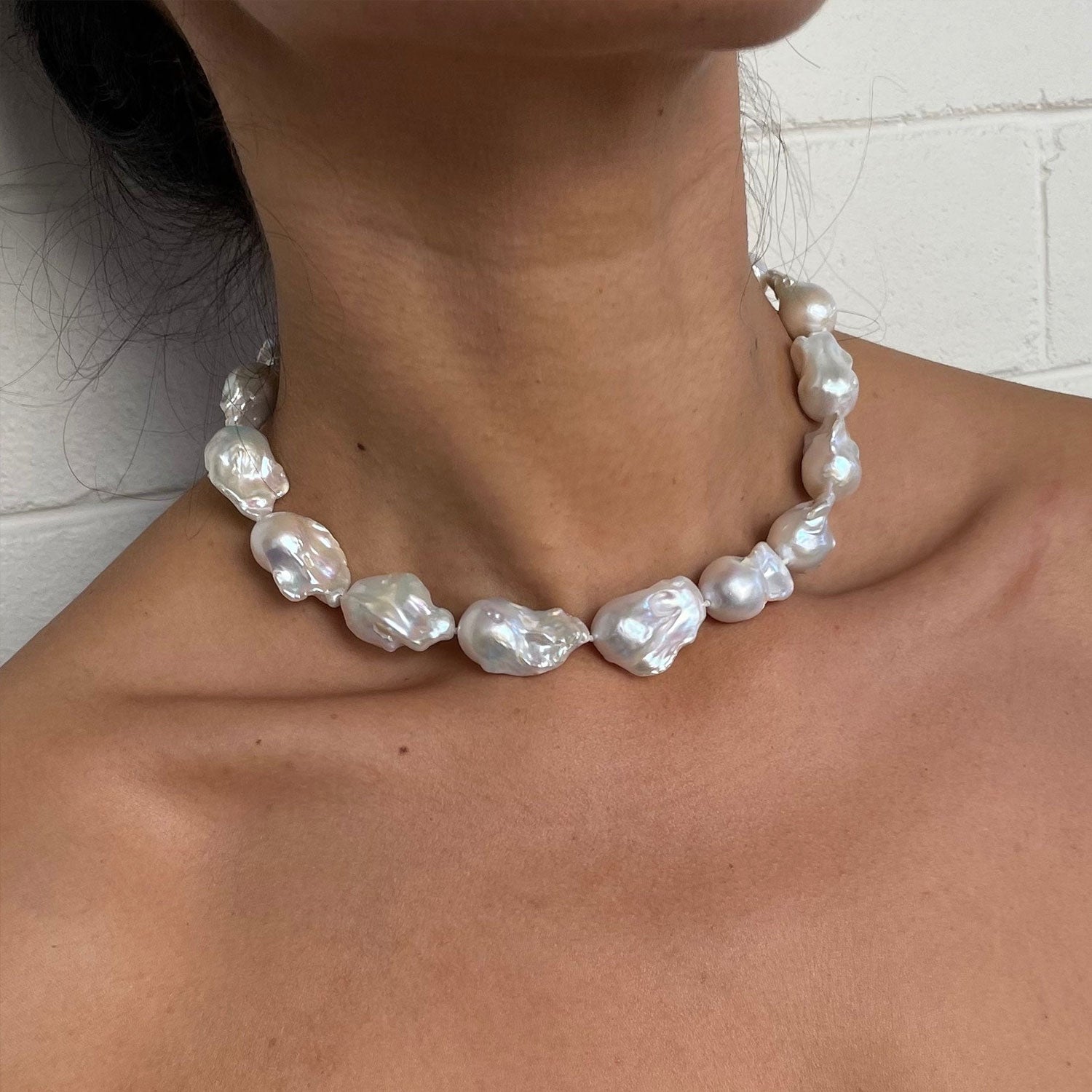 Mother Of Pearls Baroque Pearl Choker Necklace