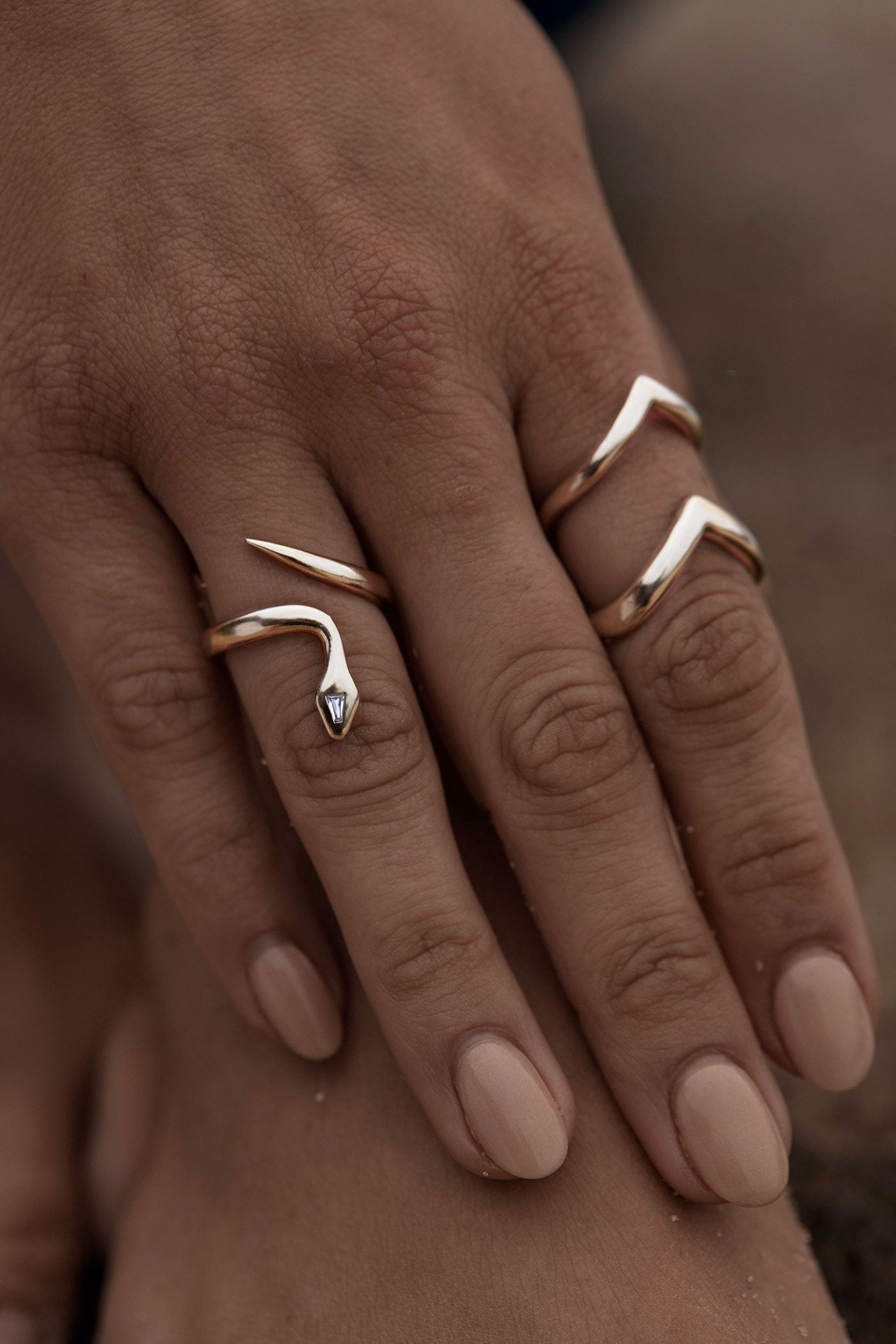 Solid Gold Snake Ring