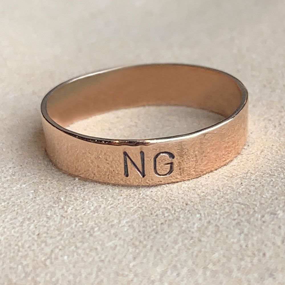 Rose Gold Personalised Initials Ring