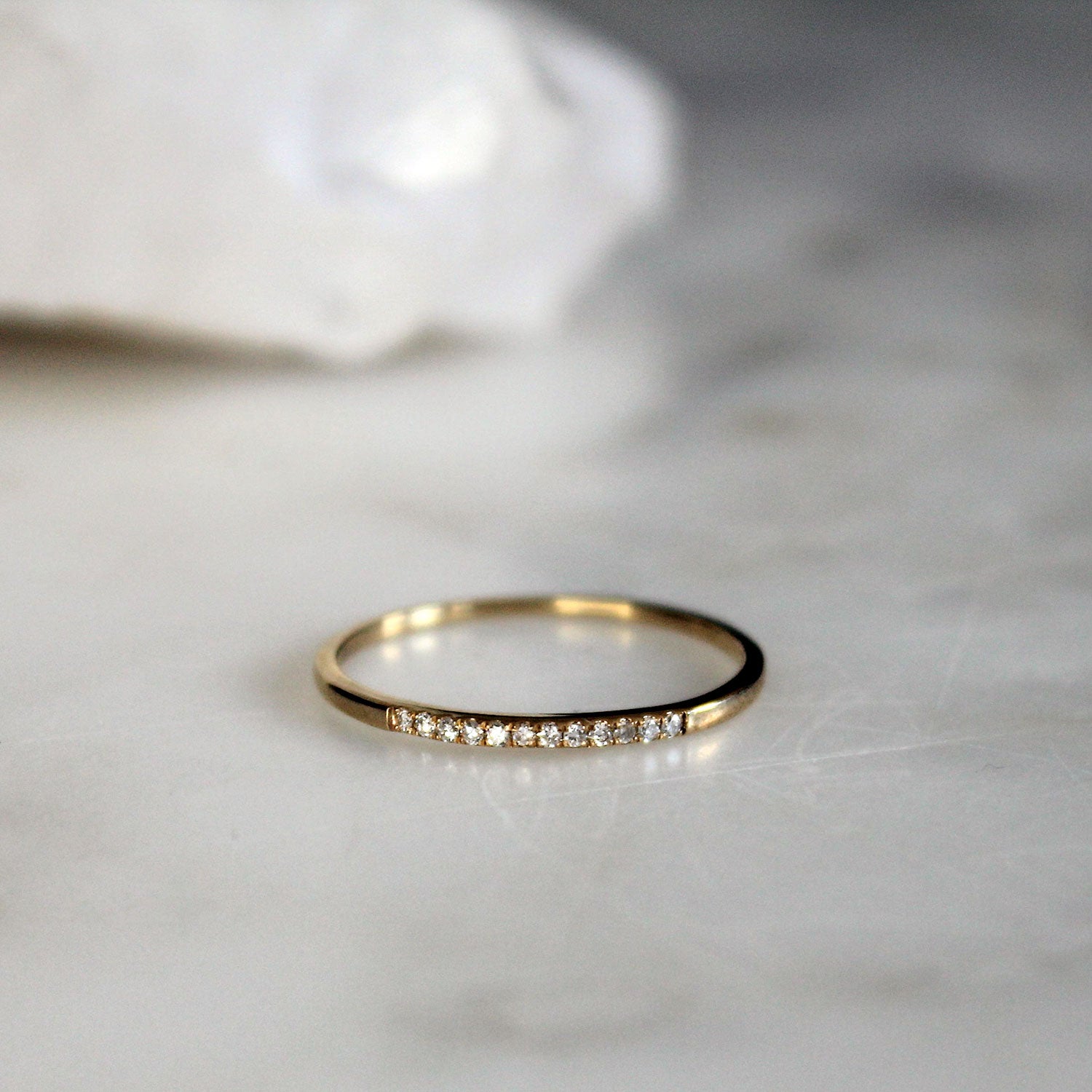 Diamond Band Eternity Ring Double-Row HALF Diamond Eternity Band