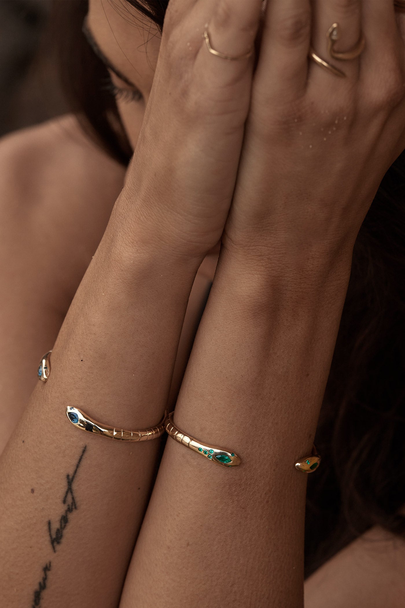 Emerald Snake Cuff