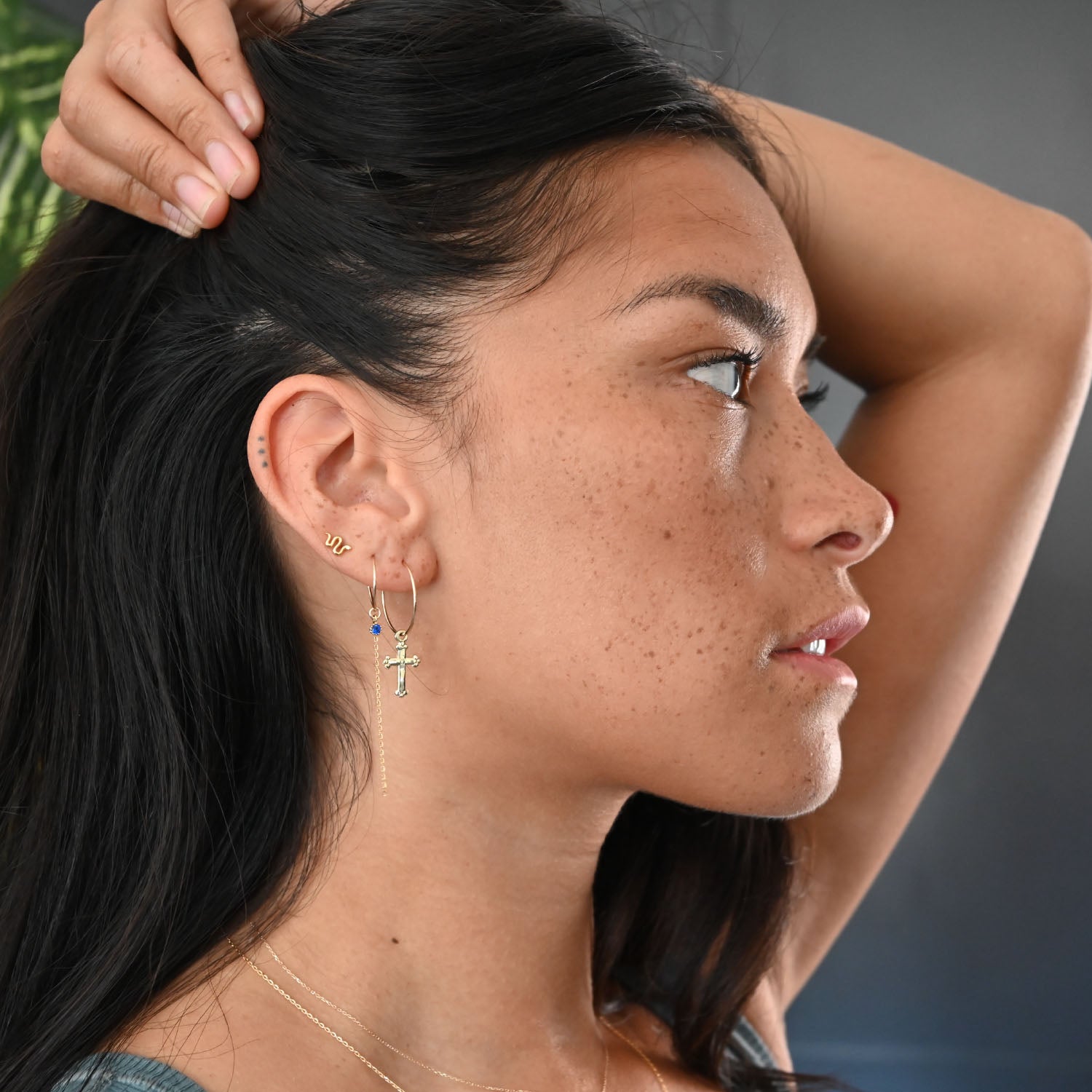 The-Gold-Sapphire-Chain-Hoops-Earrings
