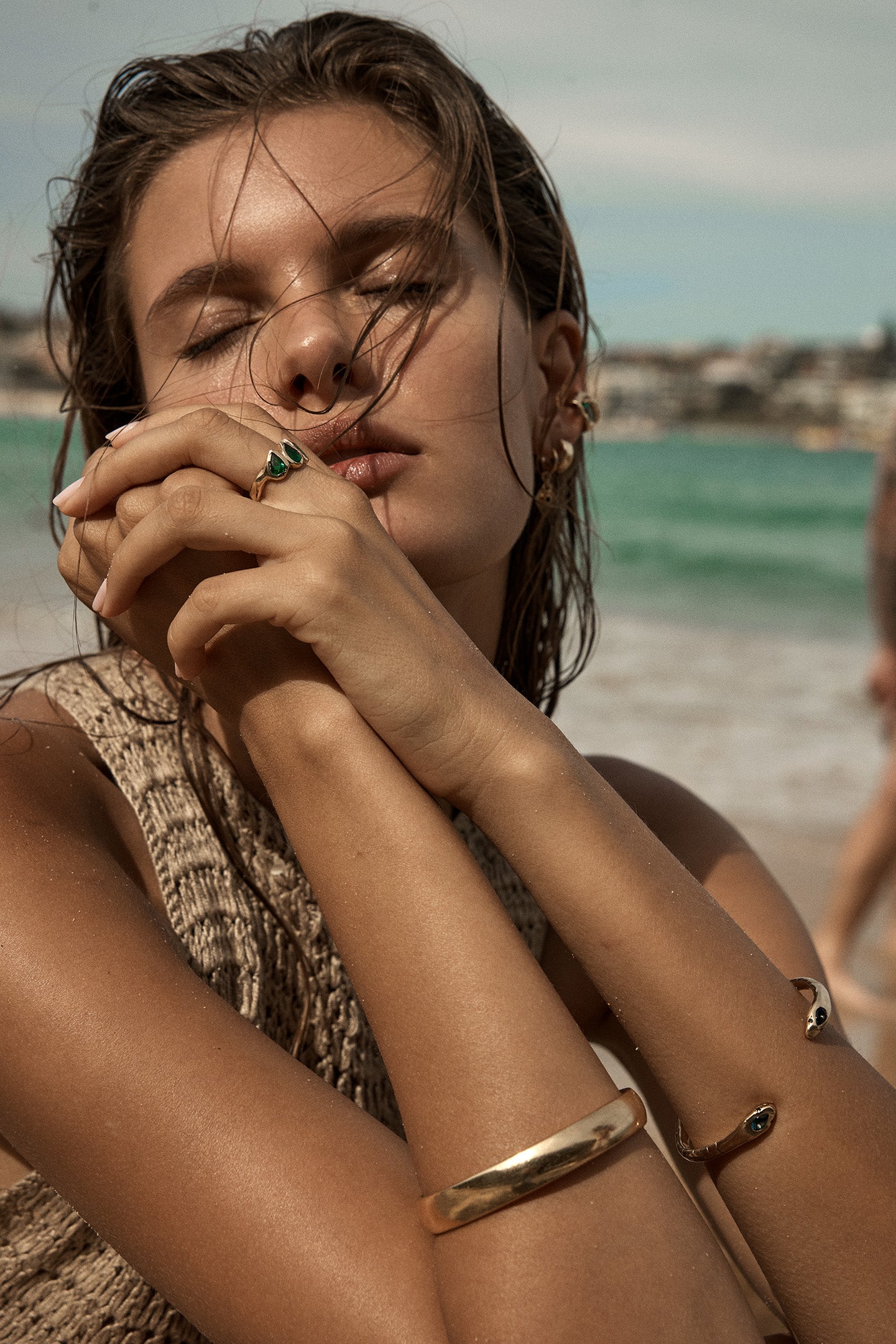 Medusa Blue Topaz Snake Cuff