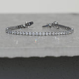 5ct lab diamond tennis bracelet set in 9k white gold with a secure clasp