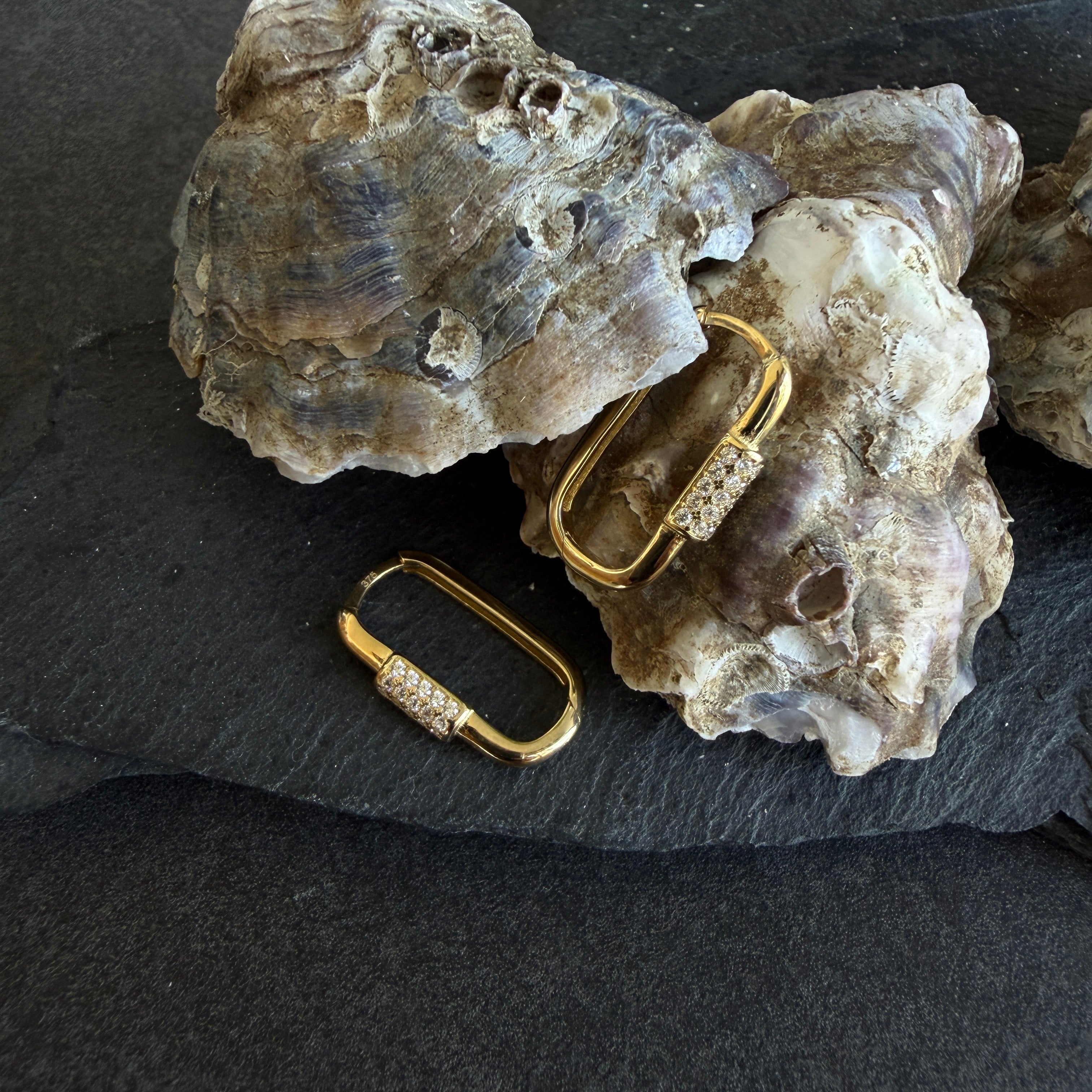 Fancy Paperclip Huggies in 9ct Solid Gold