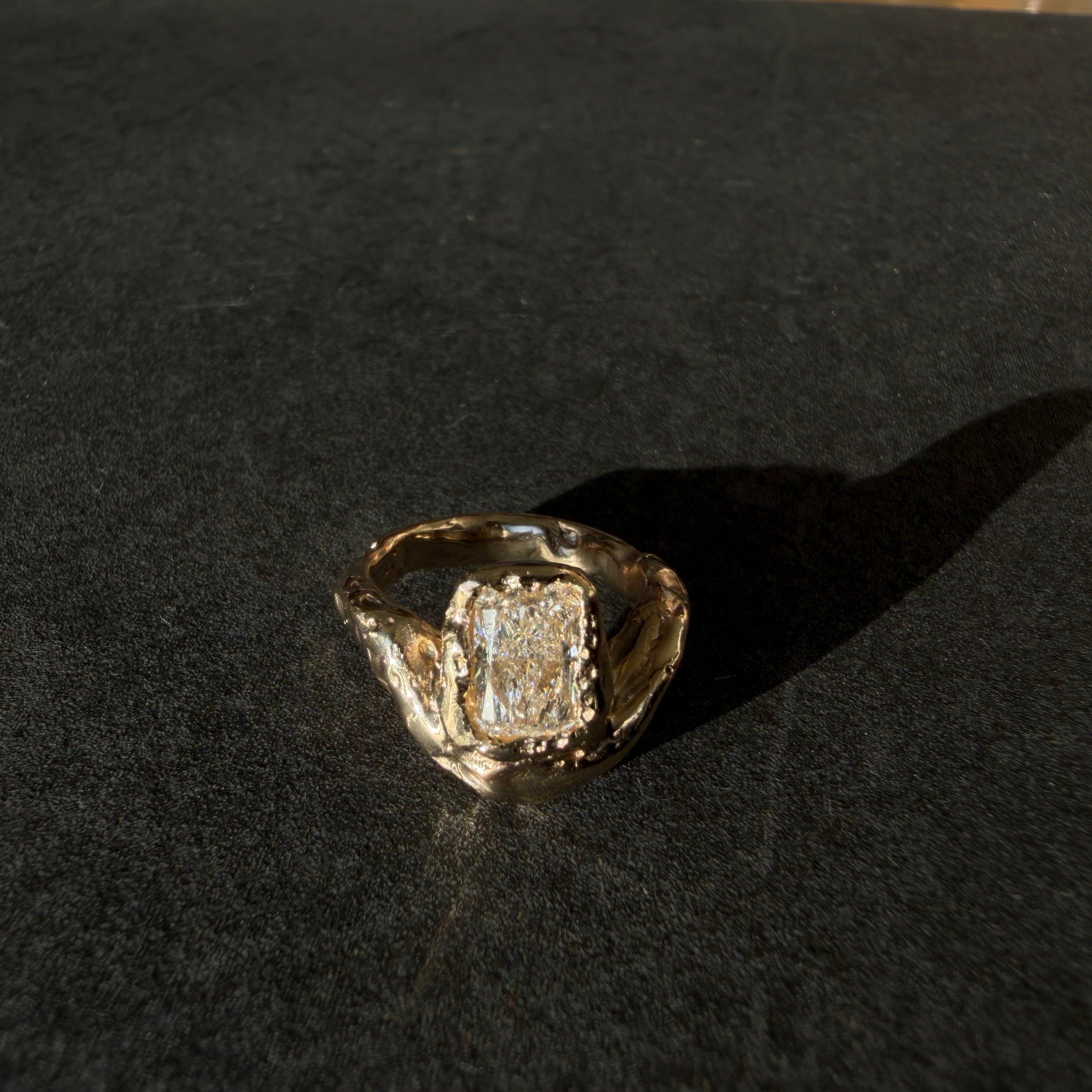 Crushed Ice Radiant Diamond Ring