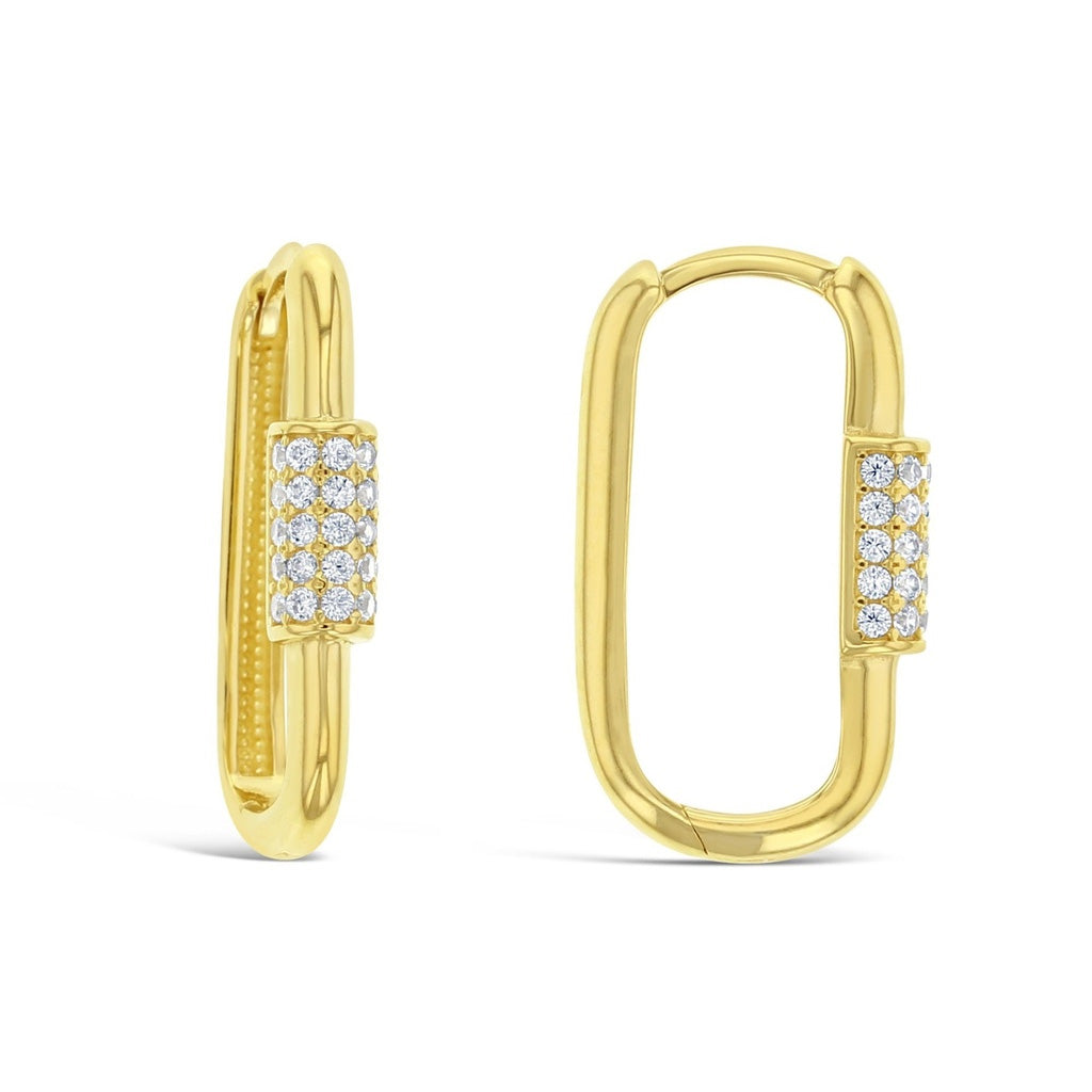 Fancy Paperclip Huggies in 9ct Solid Gold